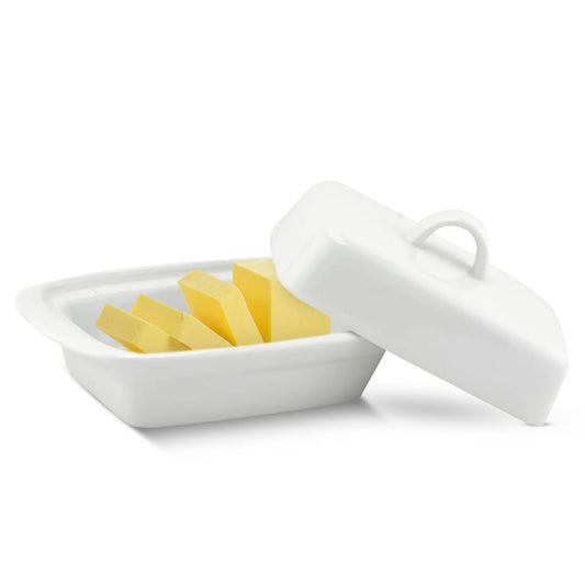 Ceramic Butter Dish with Lid | Large 17.5L x 9W x 11.5H (cm)