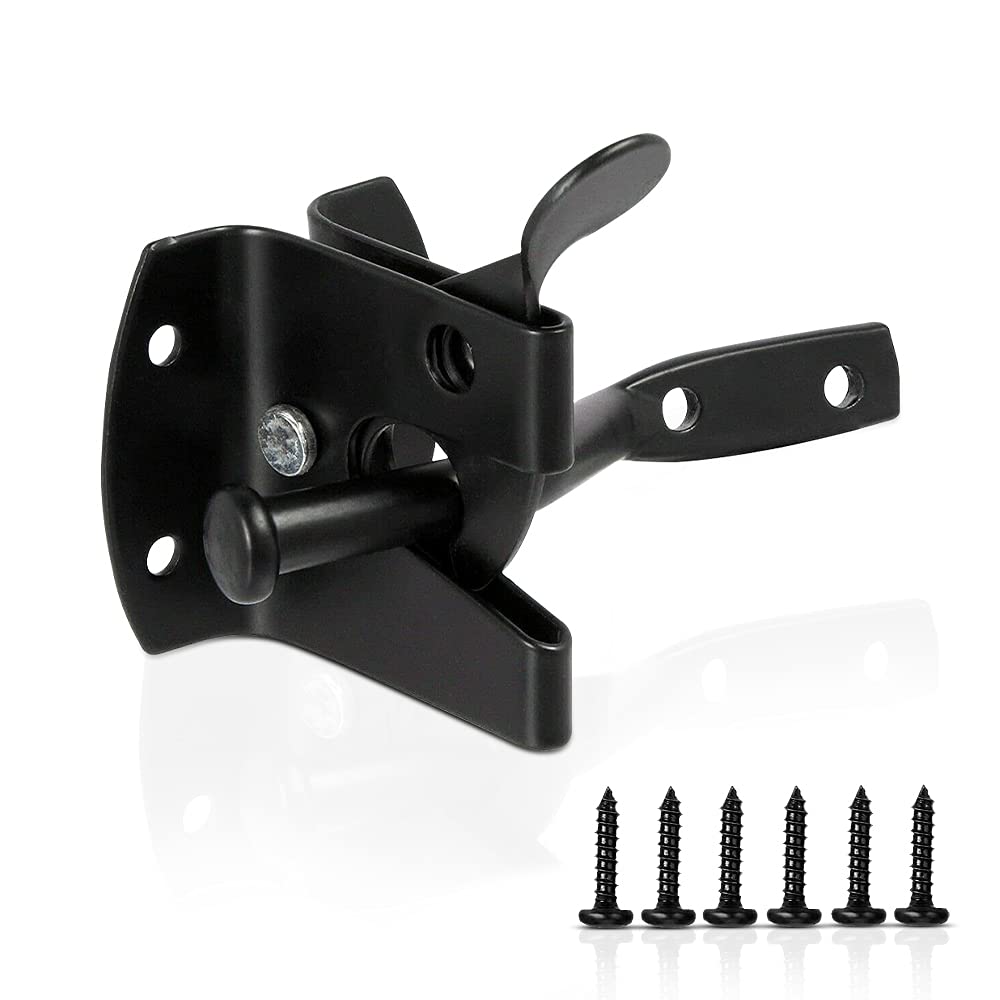 Auto Gate Latch for Wooden Gates - Heavy Duty Black