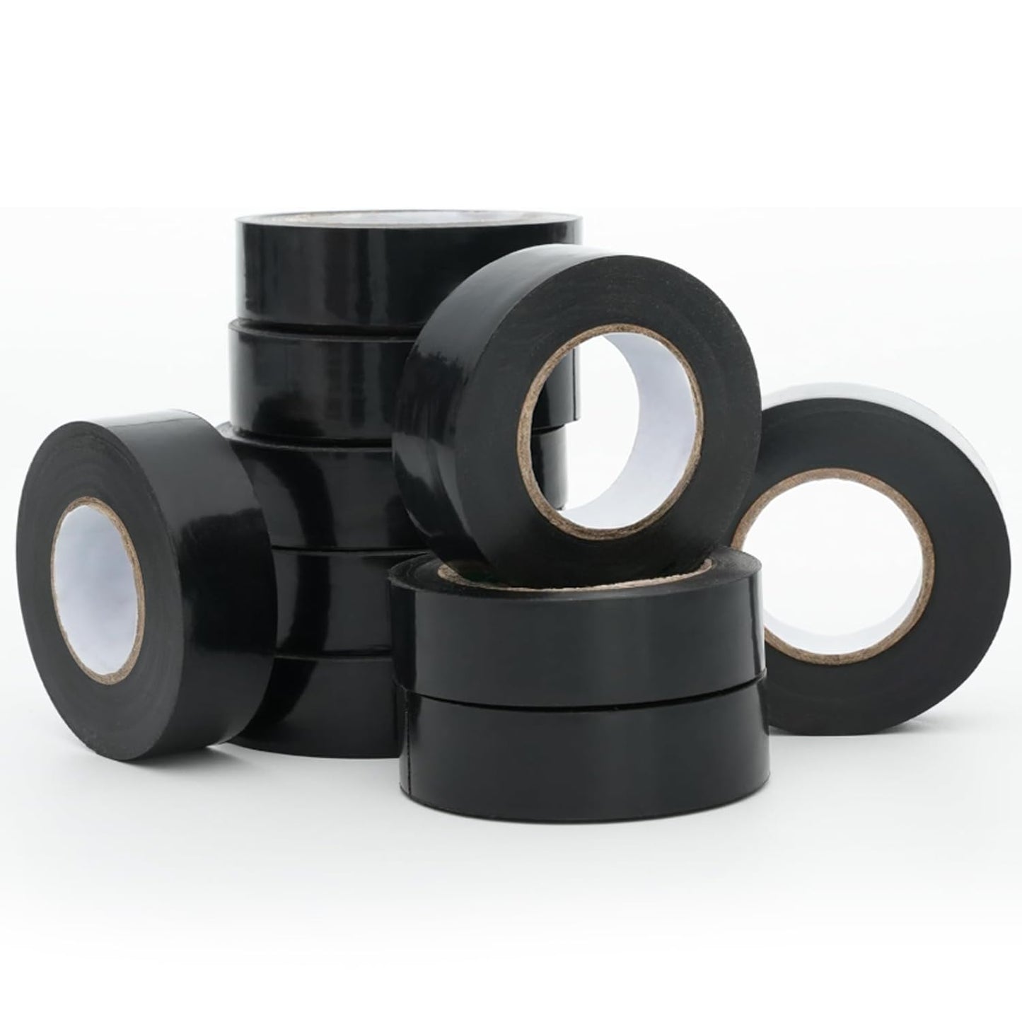 WINSOME Black Electrical Tape 10 Rolls Waterproof Heat Resistant Tape 20m x 19mm - Strong Heavy Duty, Sticky, PVC Electric Insulation Tape for Wires, and Cables | Pack of 10