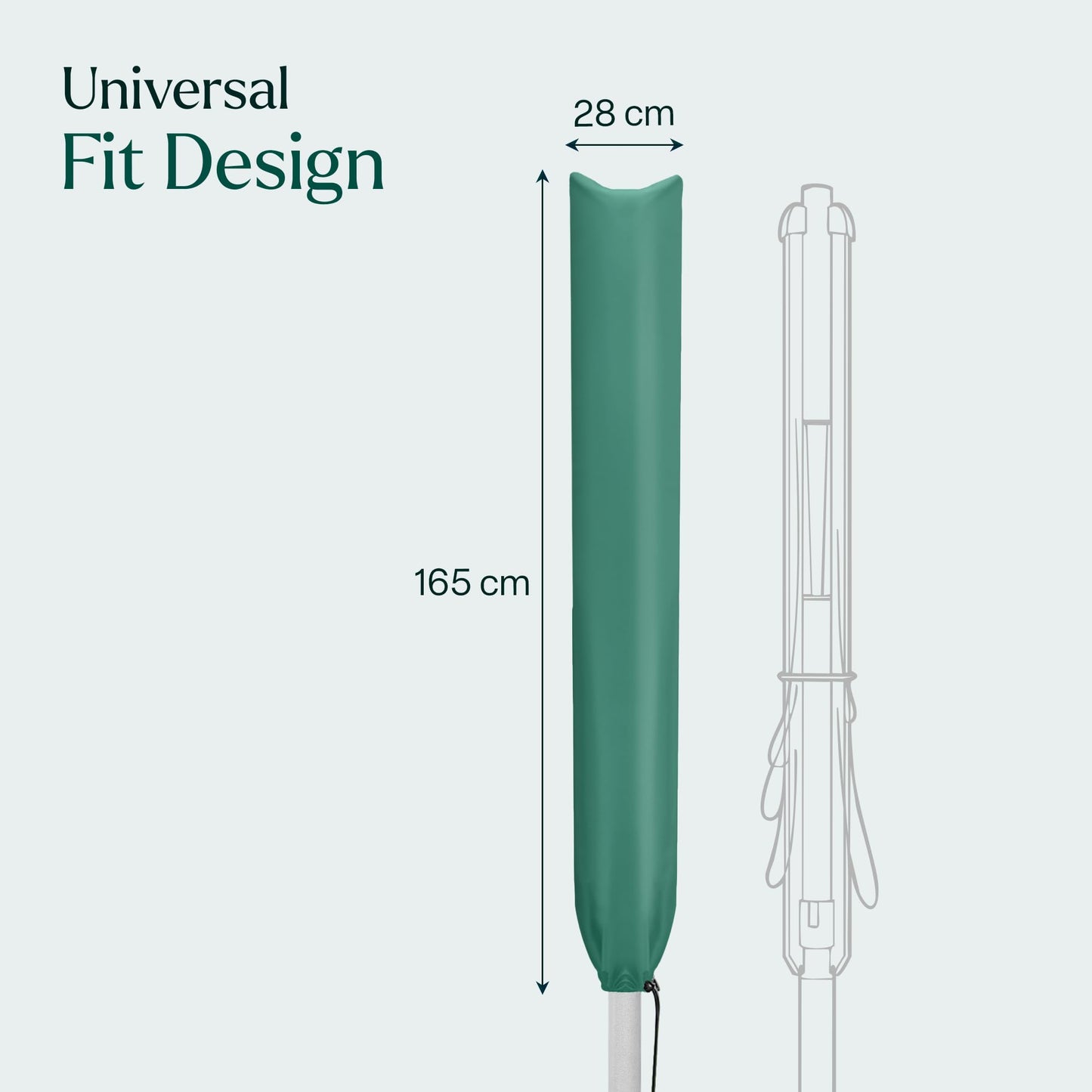 Rotary Washing Line Waterproof Cover with Draw String & Zip 165 cm Long