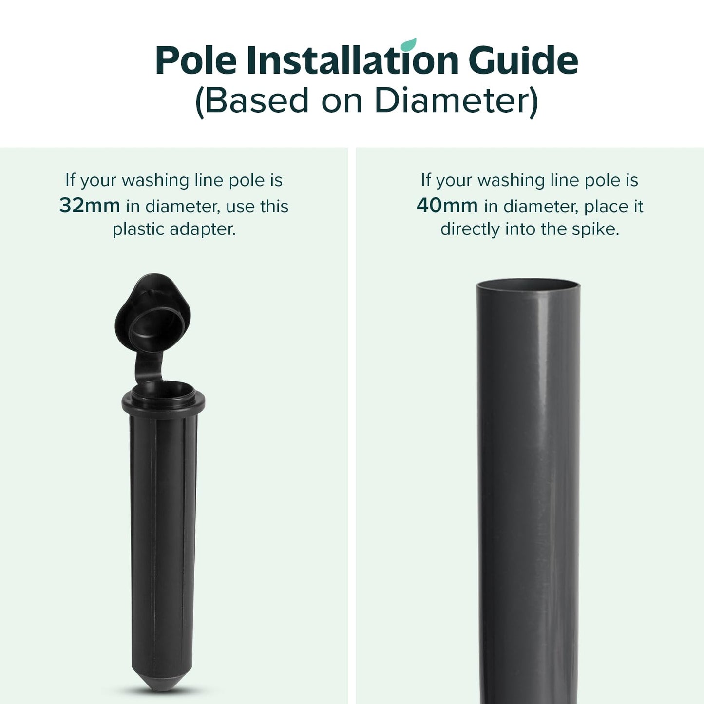 Rotary Washing Line Spike - Powder Coated Metal Ground Spike