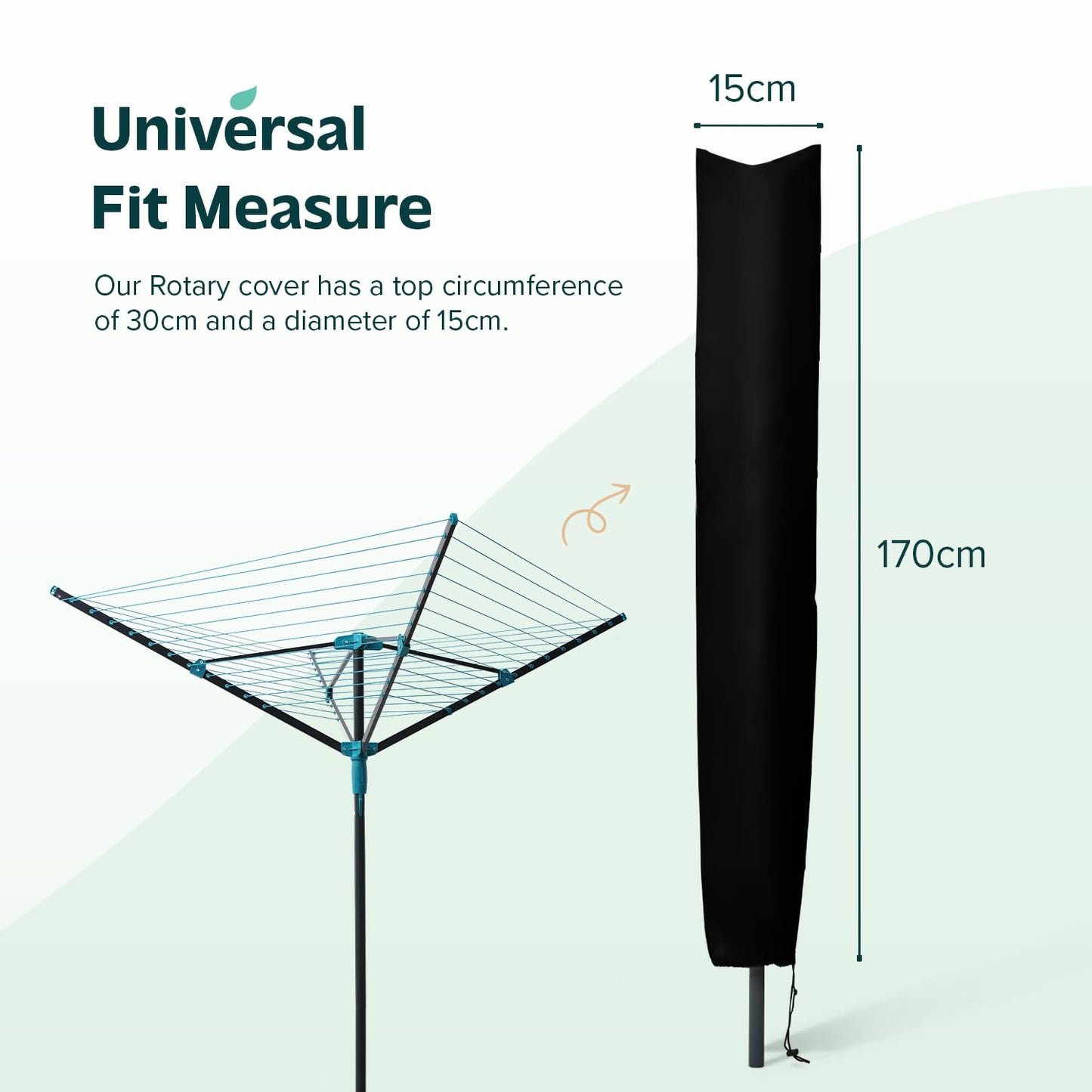 Rotary Washing Line Cover with Zip - 170cm Long