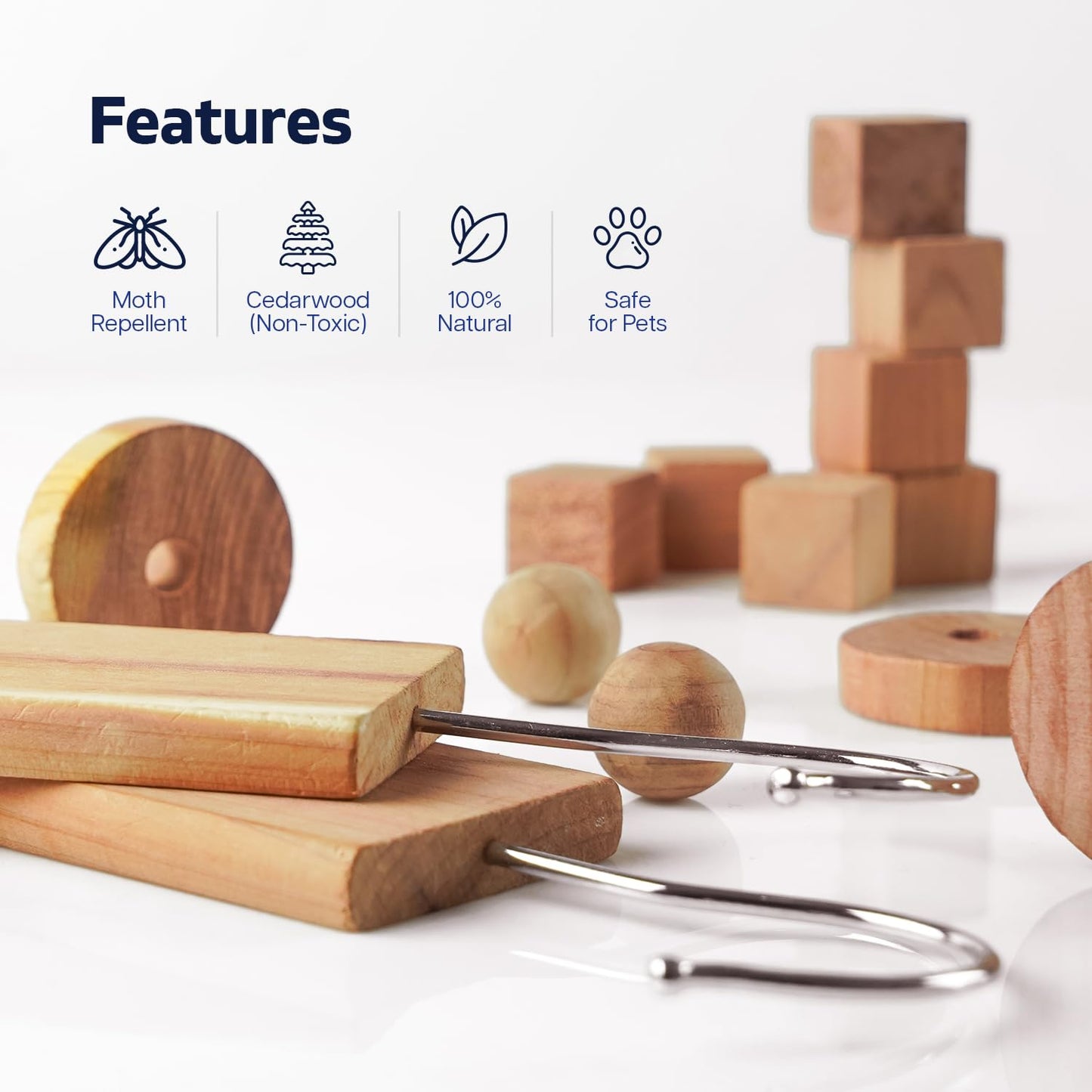 Cedarwood Moth Repellent for Wardrobes, 28 Pcs 100% Natural Cedar Wood Discs, Cedar Wood Rings & Cedar Moth Balls for Storage Box, Drawers, Wardrobe Storage & Clothes, Ideal Moth Killer & Freshener