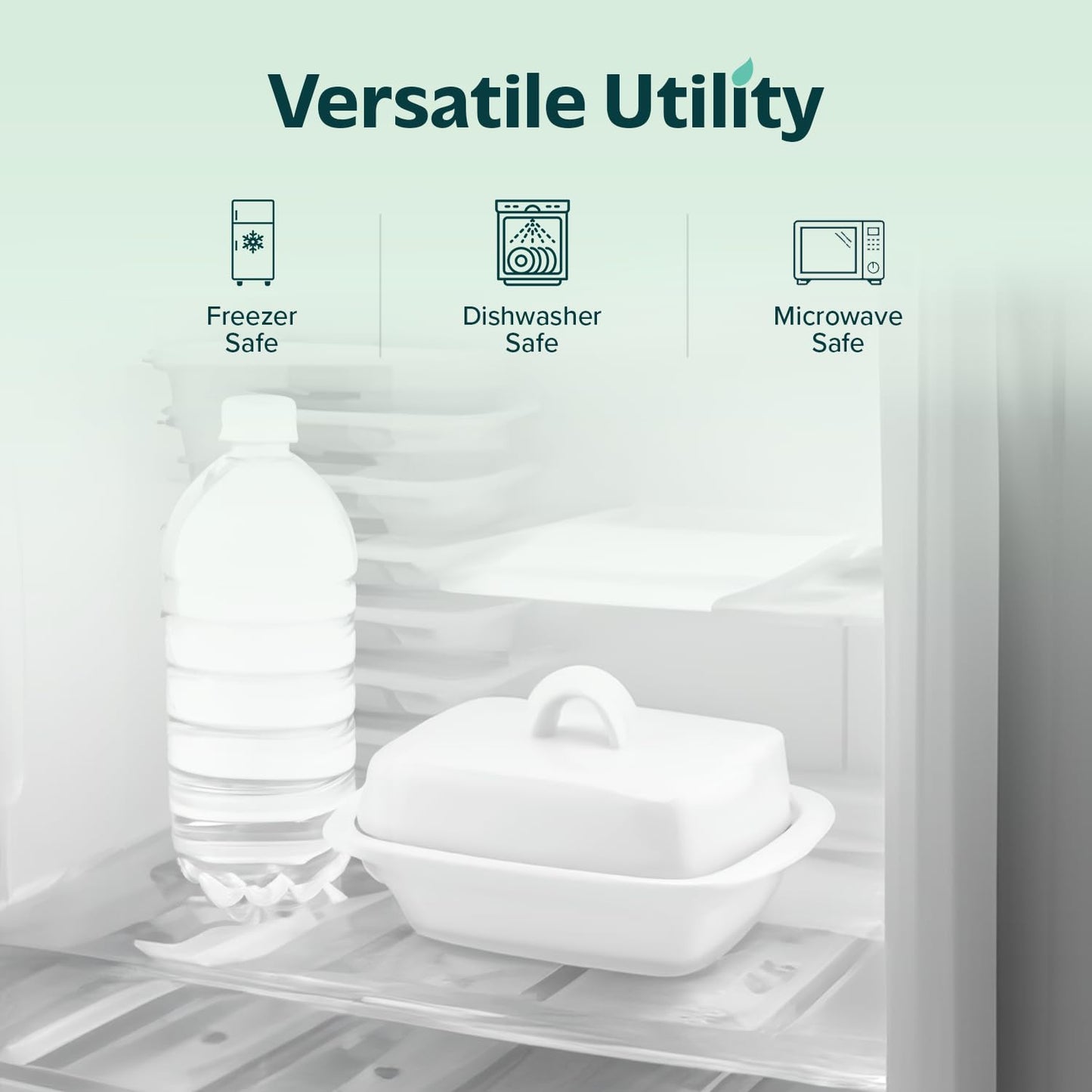 Ceramic Butter Dish with Lid | Large 17.5L x 9W x 11.5H (cm)