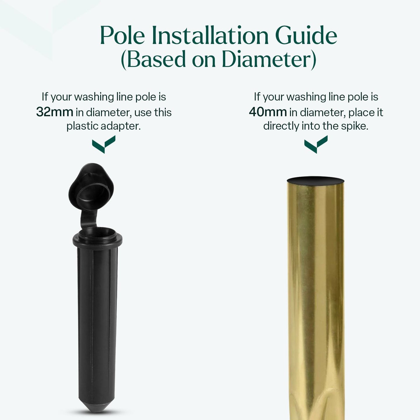 Heavy Duty Rotary Washing Line Spike (32mm and 40mm)