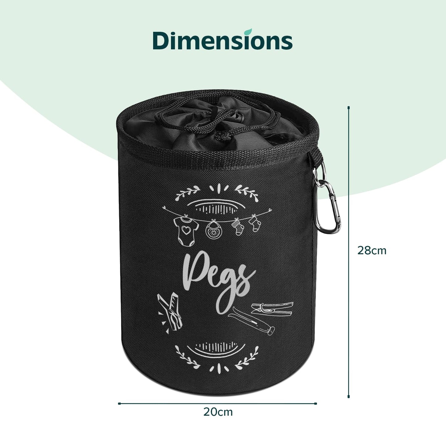 Clothes Peg Bag for Washing Line with Hanger