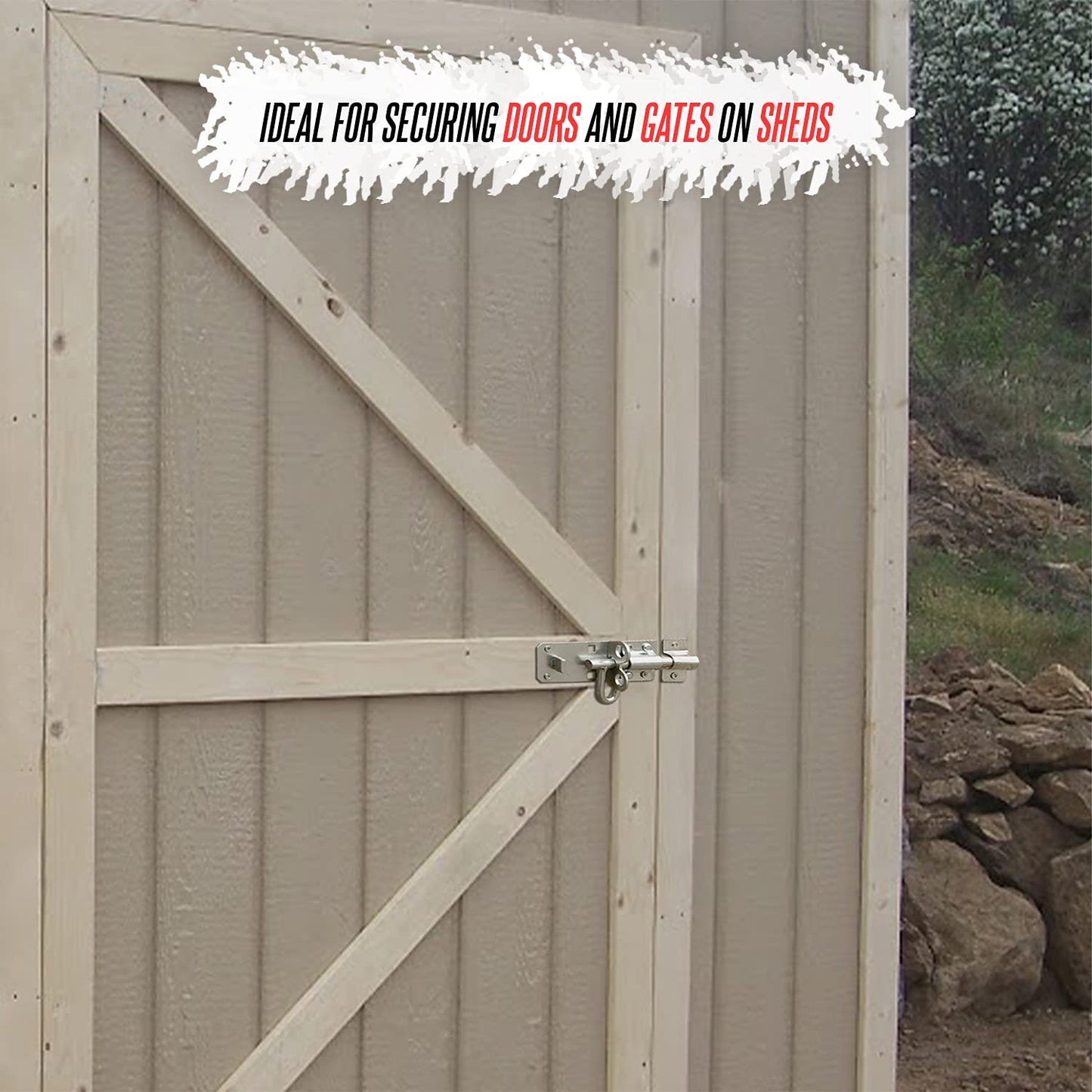 Brenton Bolt Sliding Door Lock 4” (100mm) Zinc Plate Galvanised