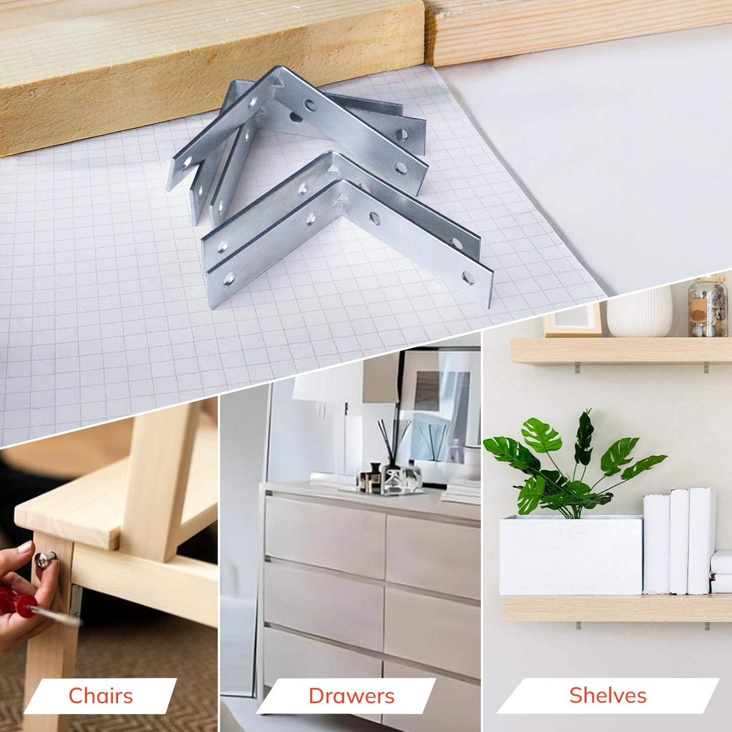 Galvanised Steel Angle Brackets for Wood