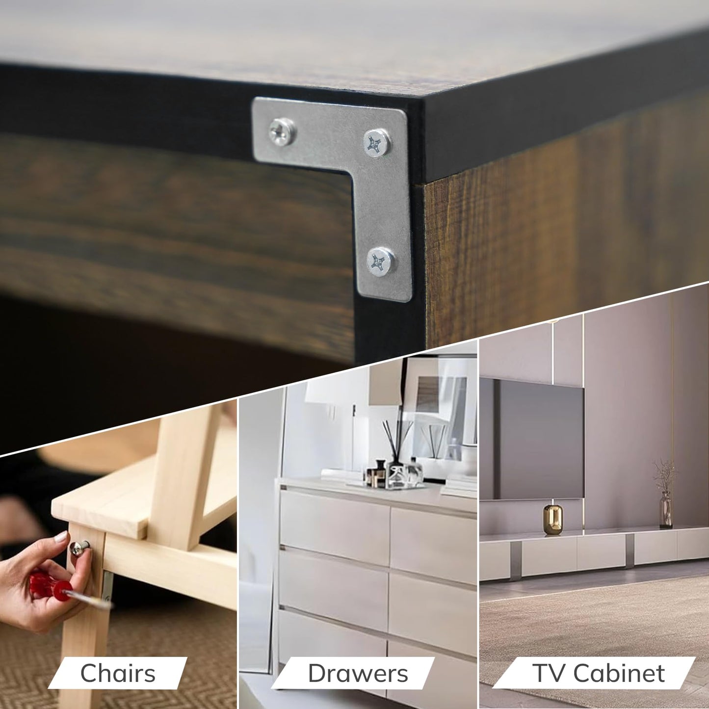 Angle Brackets for Wood 12 Pcs | 37mm x 37mm x 13mm