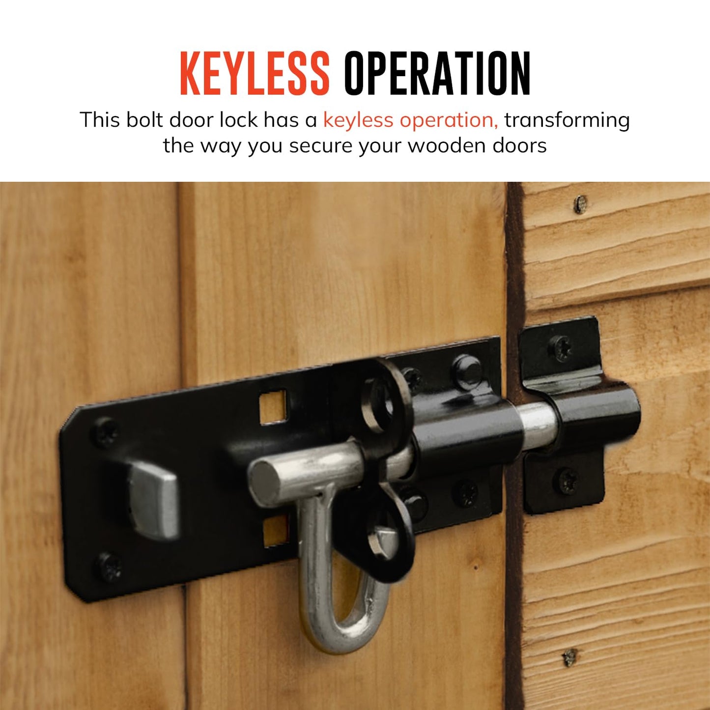 Brenton Bolt Door Lock - 2 Pack 100mm (4") Sliding