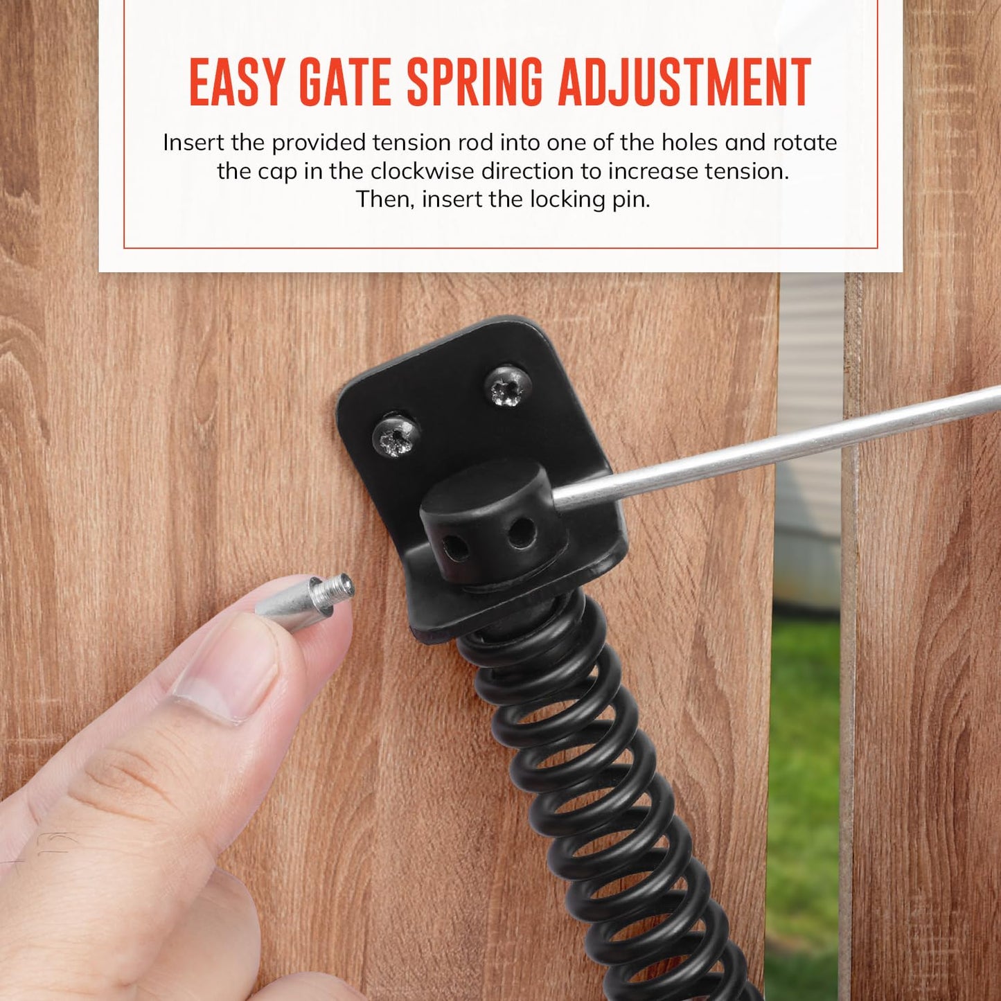 Gate Spring Closure for Wooden Gate | 8” Adjustable