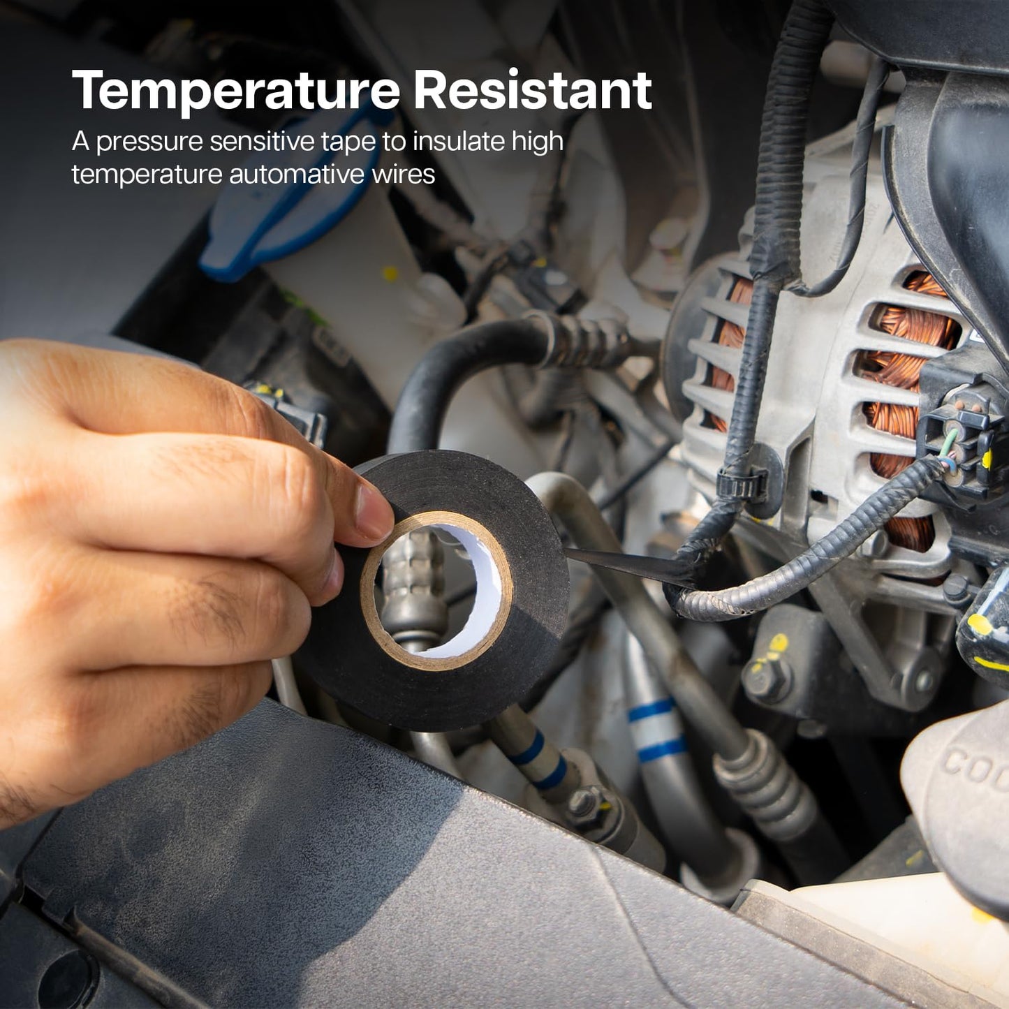 WINSOME Black Electrical Tape 10 Rolls Waterproof Heat Resistant Tape 20m x 19mm - Strong Heavy Duty, Sticky, PVC Electric Insulation Tape for Wires, and Cables | Pack of 10