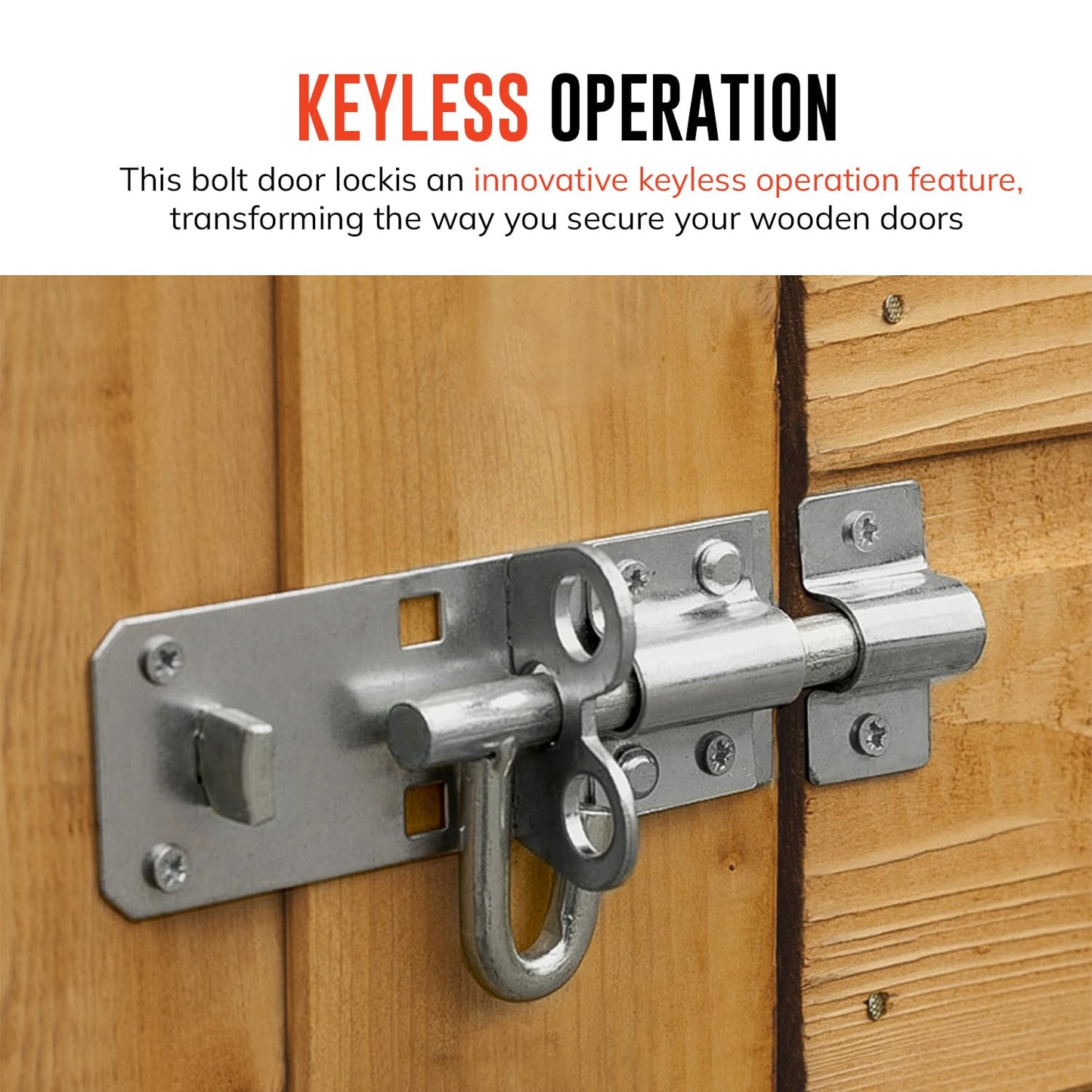 Brenton Bolt Door Lock Sliding - 2 Pack 100mm (4”)