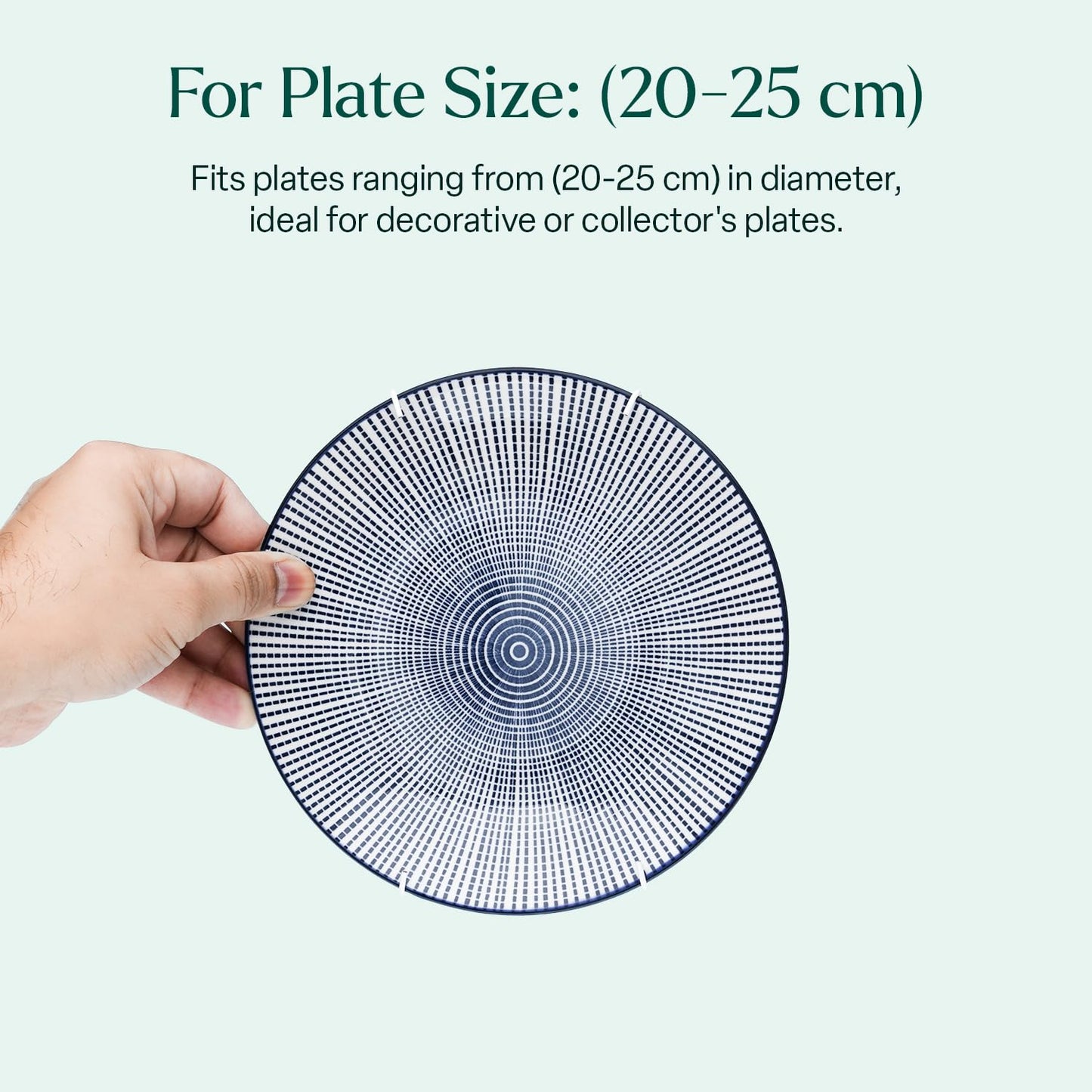 Invisible Plate Hangers for Wall | Decorative White (20 - 25 cm)