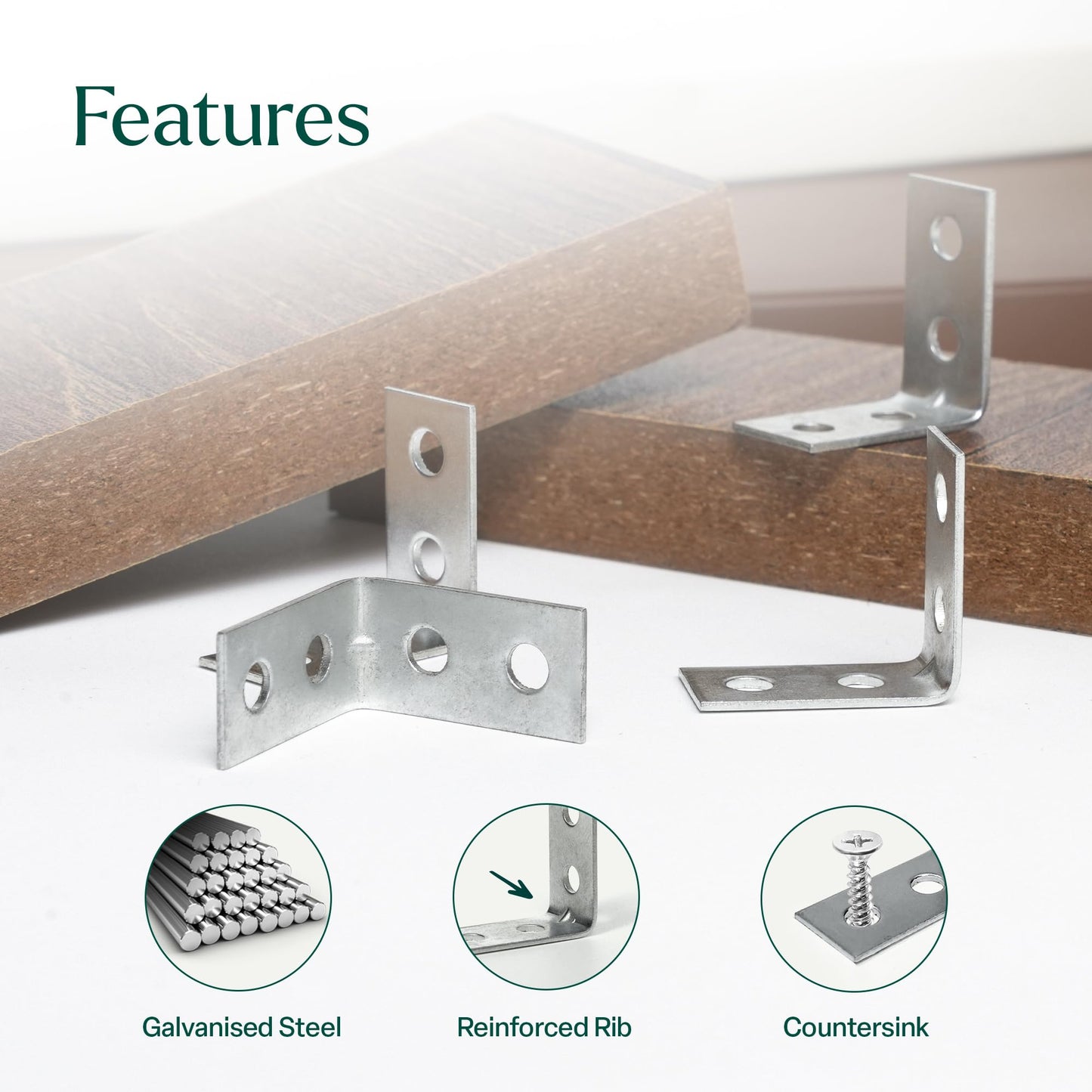 32 Pcs Corner Brackets for Wood with Screws | 25mm x 25mm