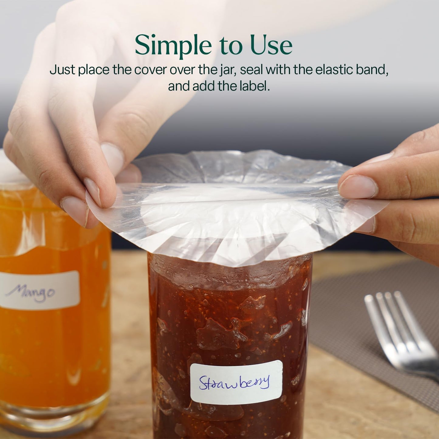 24 x 1lb Jam Pot Covers Labels with Elastic Rubber