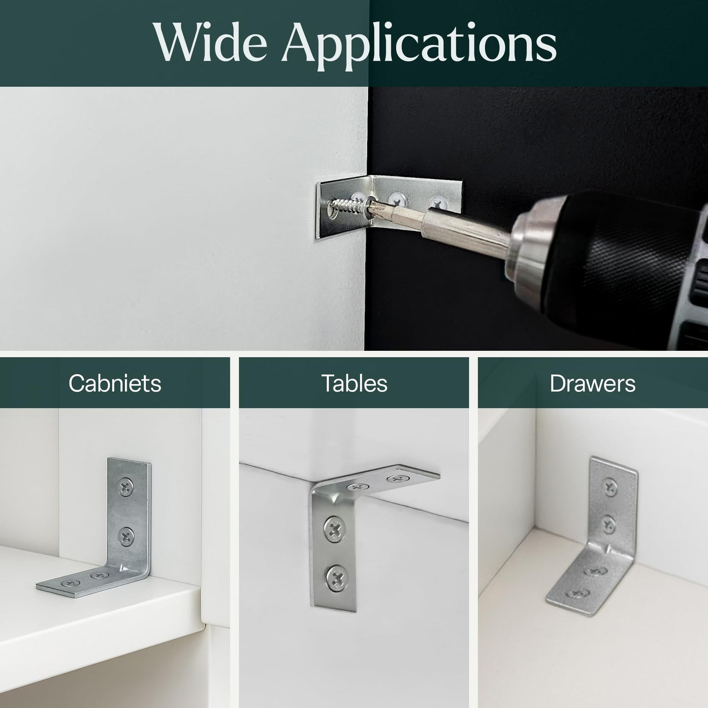 Angle Brackets for Wood Corner Bracket Galvanised L Shaped Brackets for Fixing and Repairing Furniture, Small Shelves, Windows, and Cabinets | 25mm x 25mm 16 Pcs
