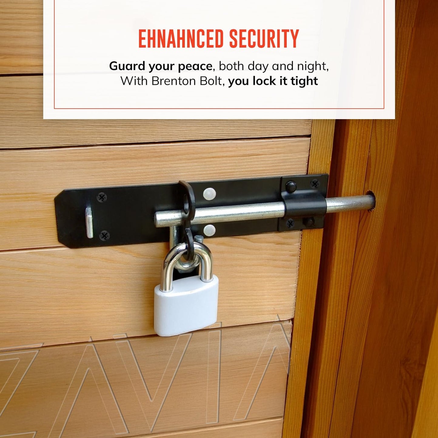 Brenton Bolt Door Lock | 4" (102mm) Black