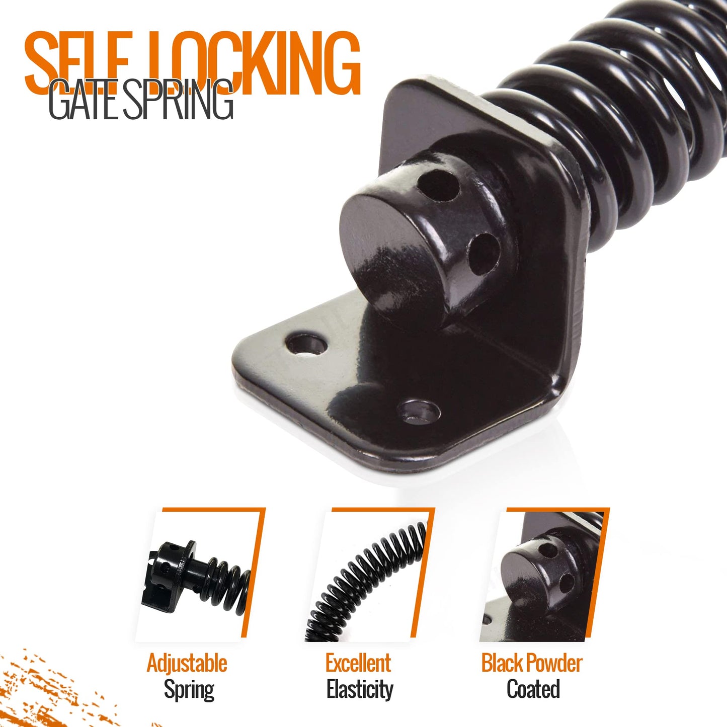 Gate Spring Closure for Wooden Gate | 8” Adjustable