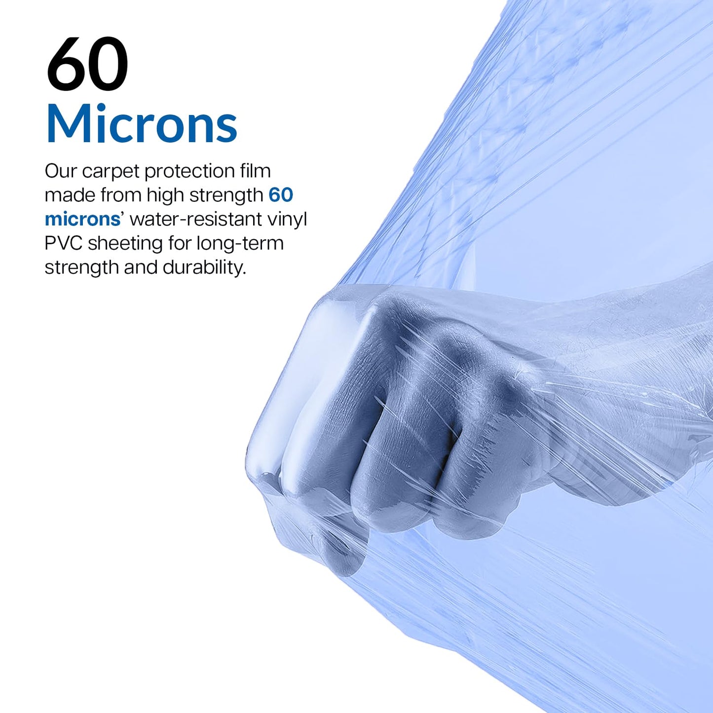 Heavy Duty Carpet Protector Film - 60 Micron Thickness