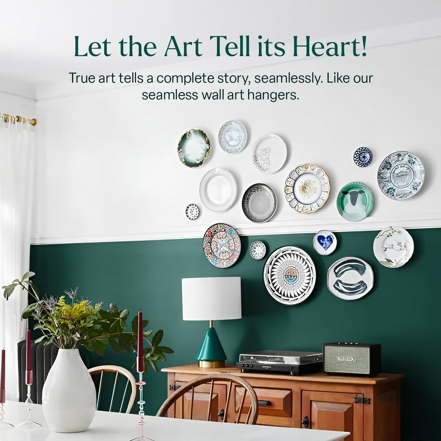 Disc Plate Hangers for Walls (100mm / 4'' (Pack of 5)), Yellow