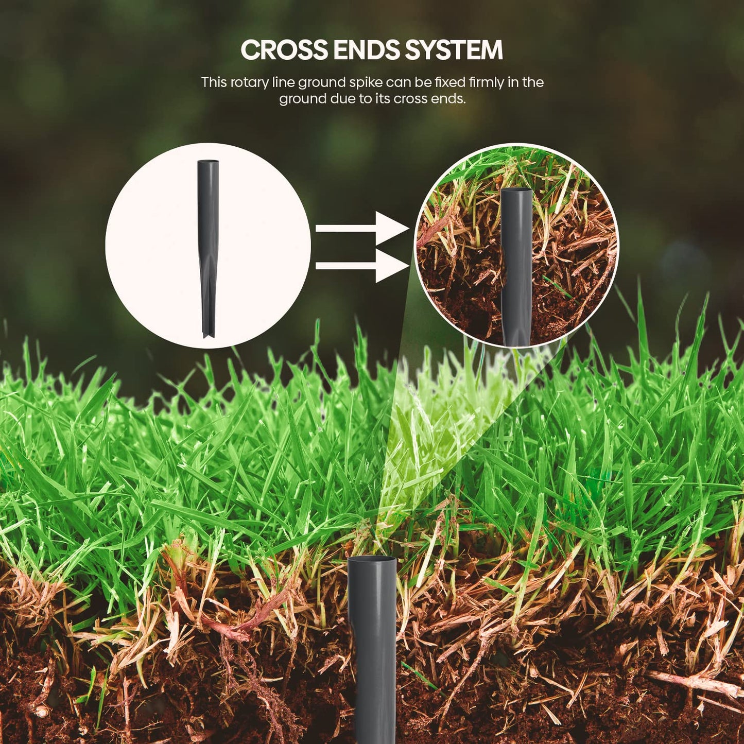 Rotary Washing Line Spike - Powder Coated Metal Ground Spike
