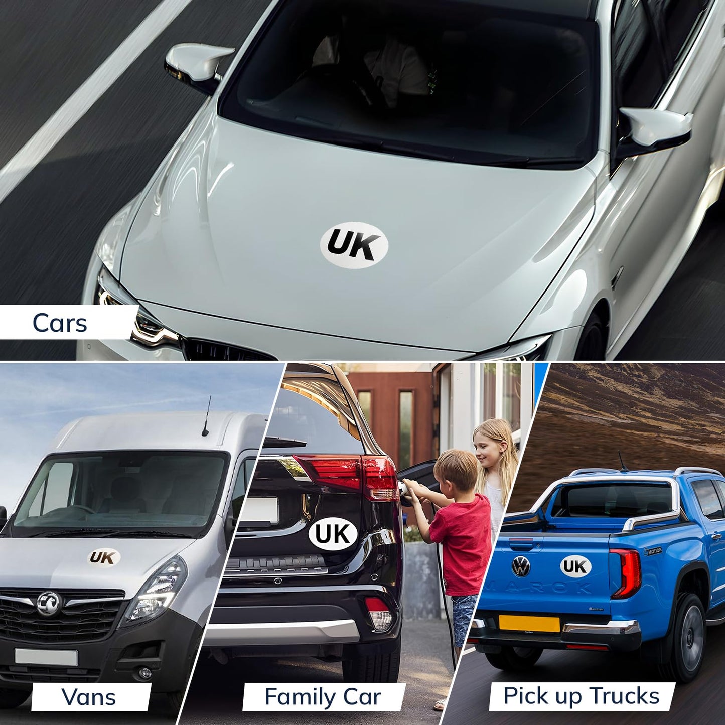 Magnetic UK Car Stickers for Europe | 178mm x 133mm
