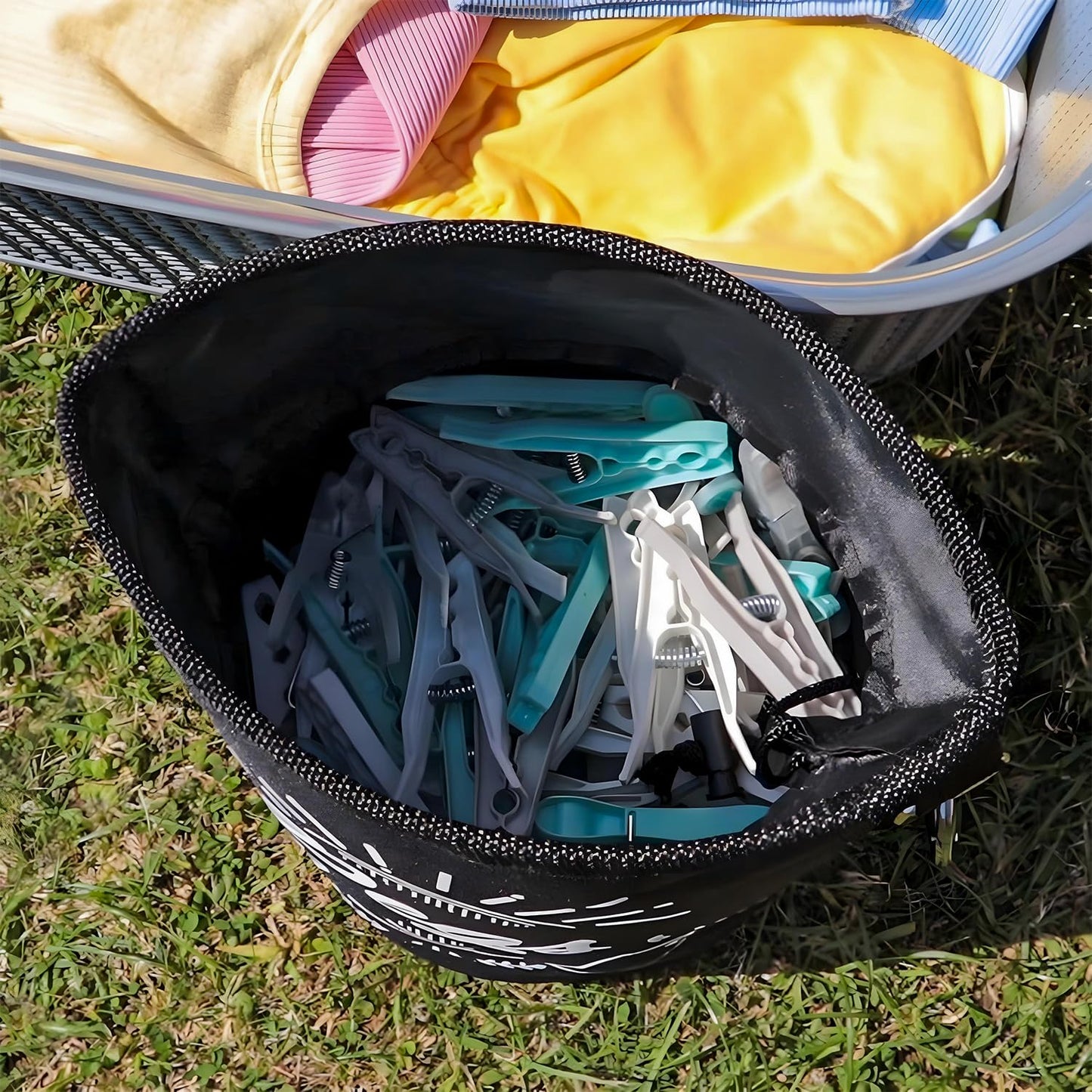 Clothes Peg Bag for Washing Line with Hanger