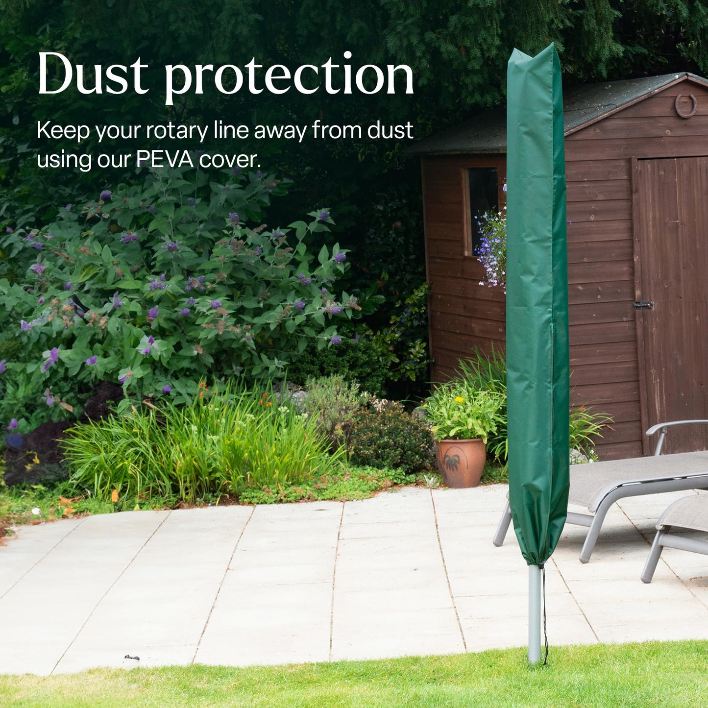 Rotary Washing Line Waterproof Cover with Draw String & Zip 165 cm Long