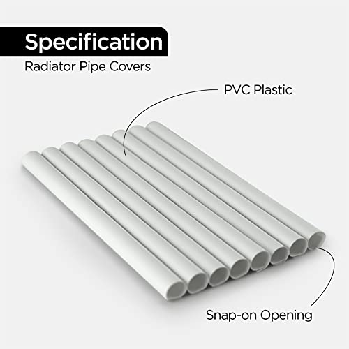 8 Radiator Sleeve Pipe Covers Insulation 15mm