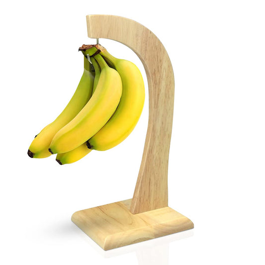Banana Holder with Durable Hook - 100% Rubberwood