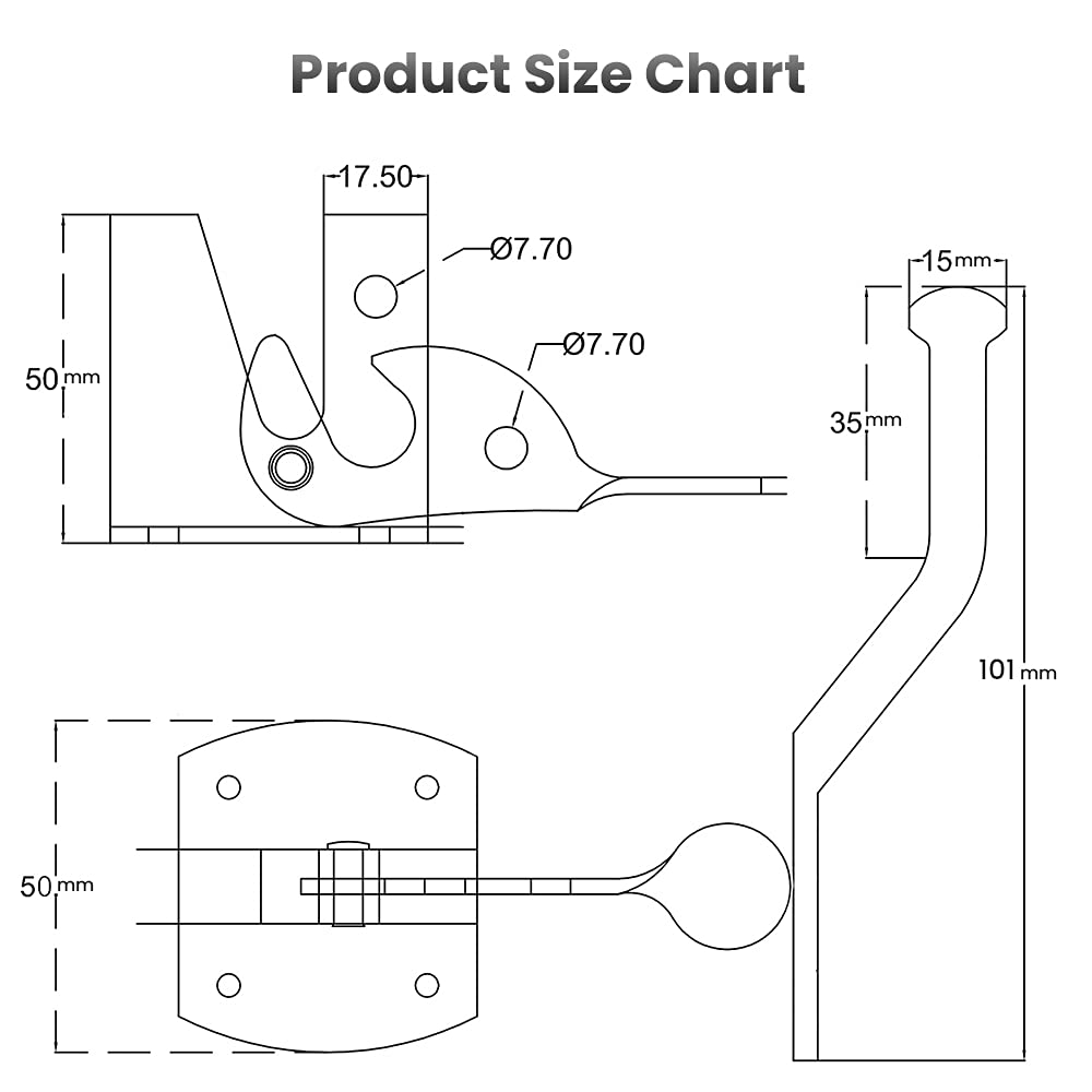 Auto Gate Latch for Wooden Gates - Heavy Duty Black