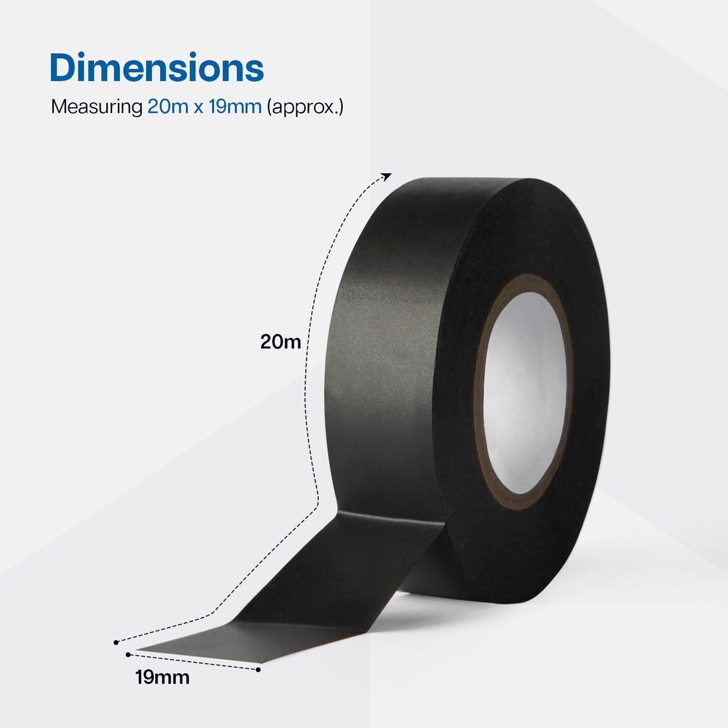 WINSOME Black Electrical Tape 10 Rolls Waterproof Heat Resistant Tape 20m x 19mm - Strong Heavy Duty, Sticky, PVC Electric Insulation Tape for Wires, and Cables | Pack of 10