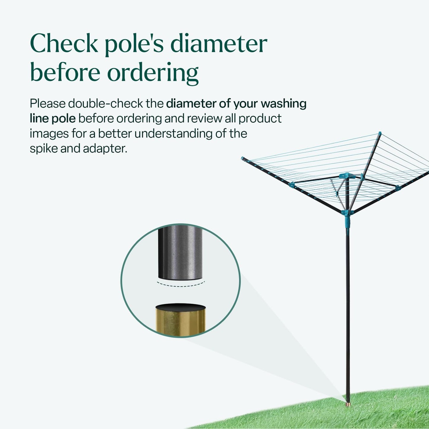 Heavy Duty Rotary Washing Line Spike (32mm and 40mm)