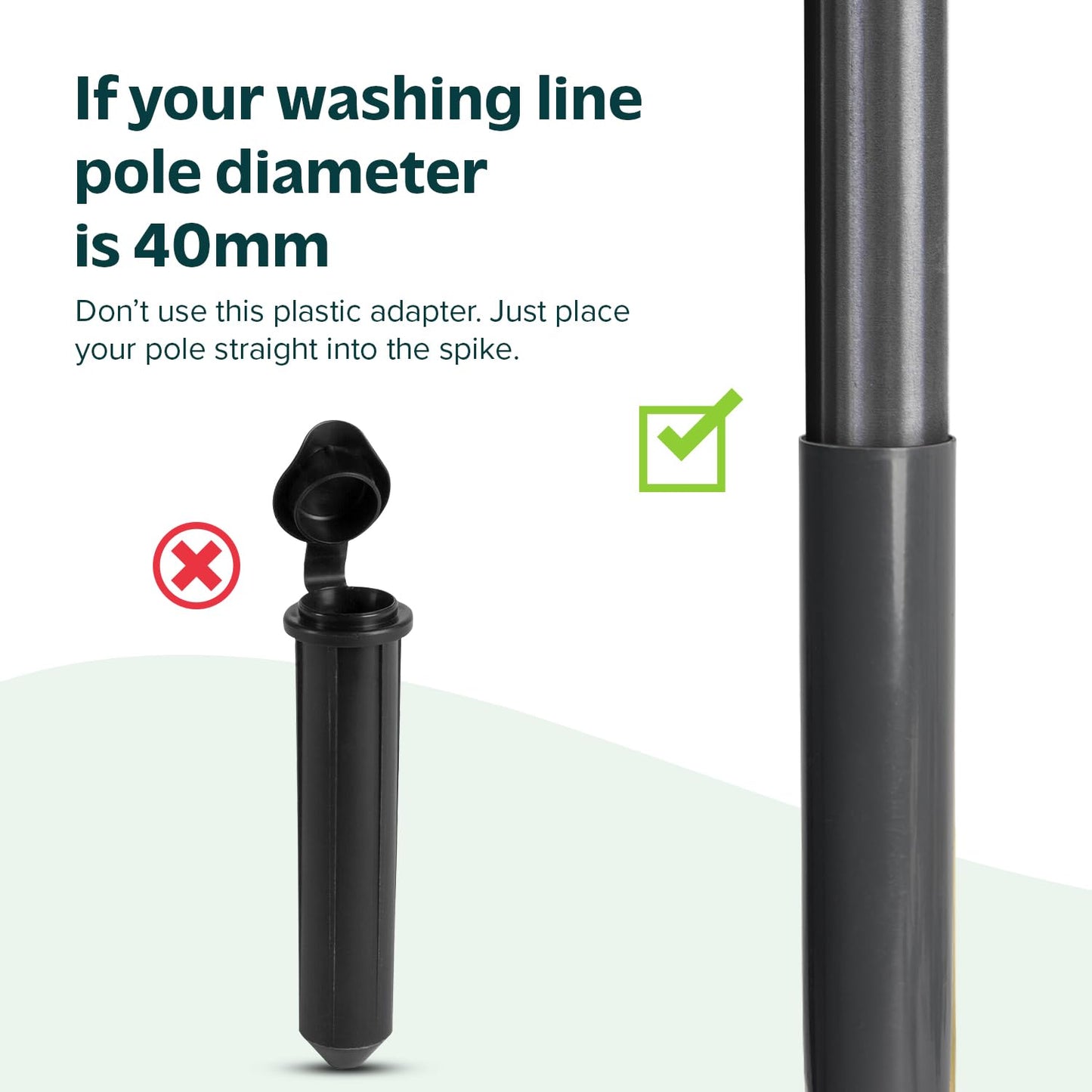 Rotary Washing Line Spike - Powder Coated Metal Ground Spike