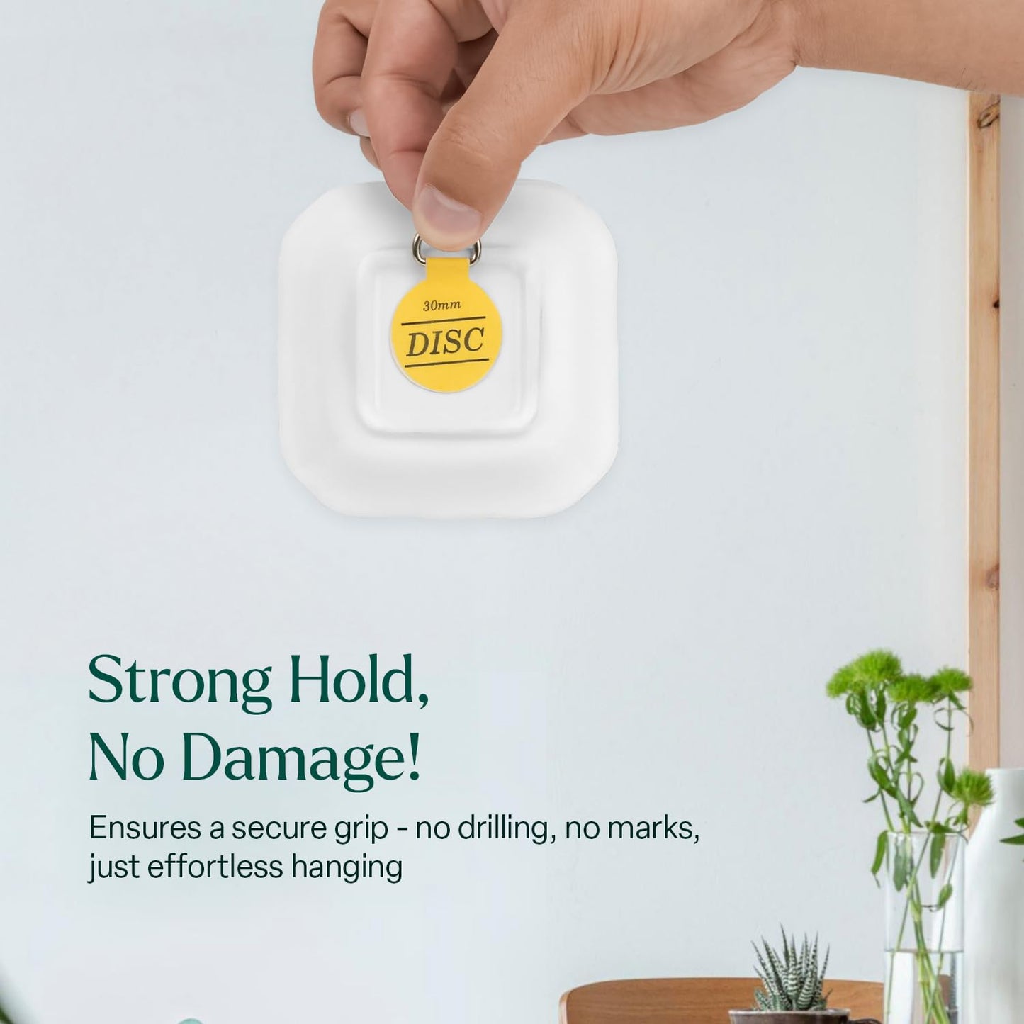 Wall Plate Hangers - Strong Invisible - Yellow, 30mm / 1.1''