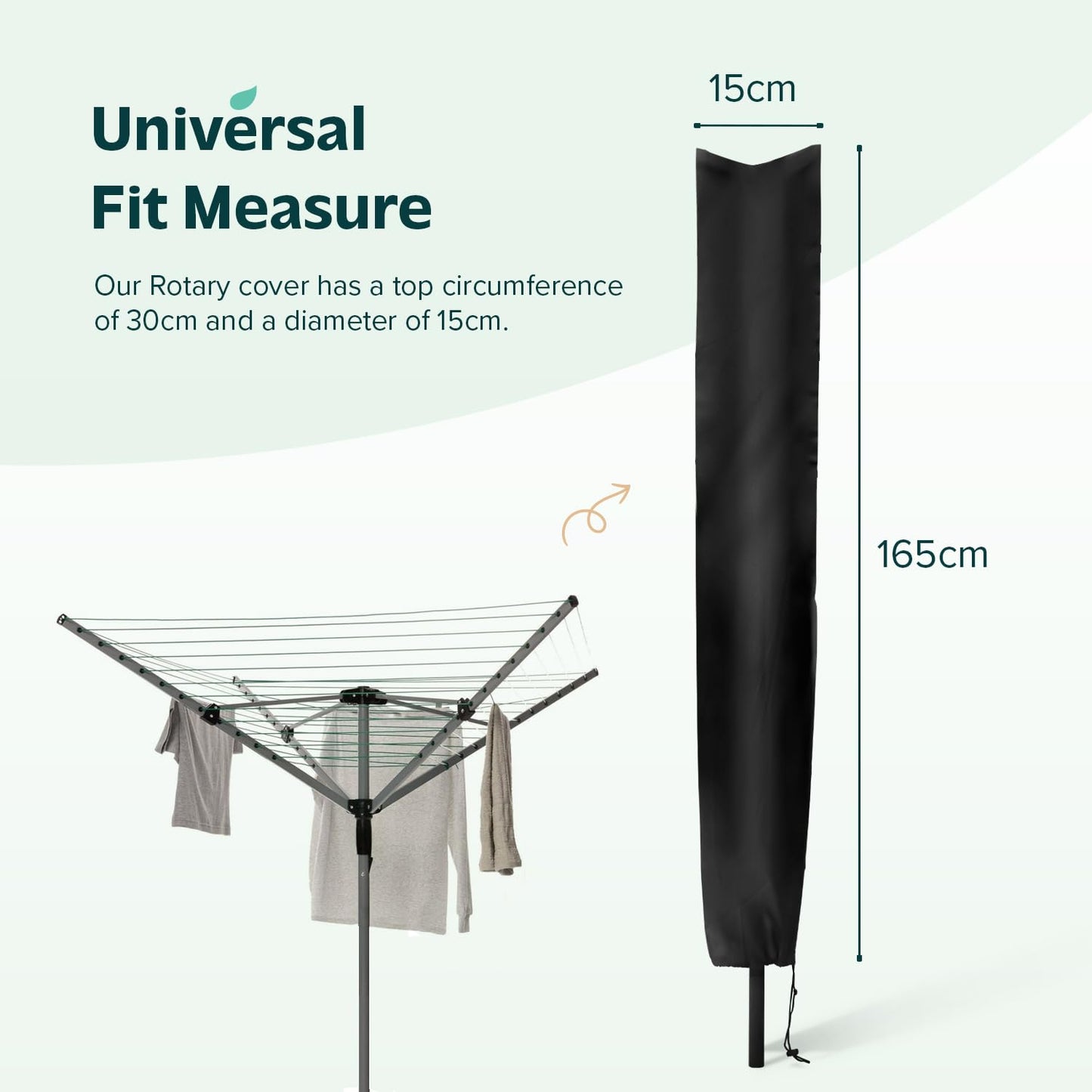 Rotary Washing Line Cover Waterproof Fabric - 165 x 15 x 15cm