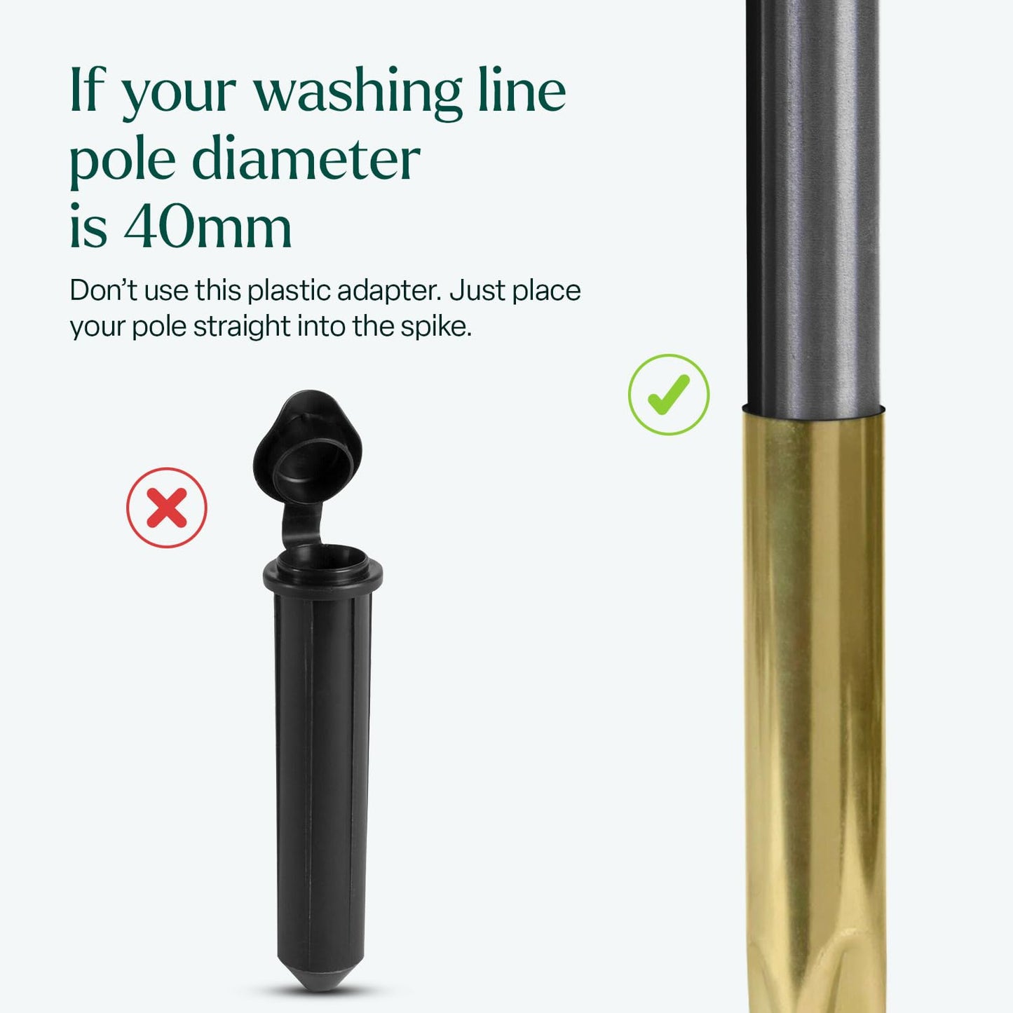 Heavy Duty Rotary Washing Line Spike (32mm and 40mm)