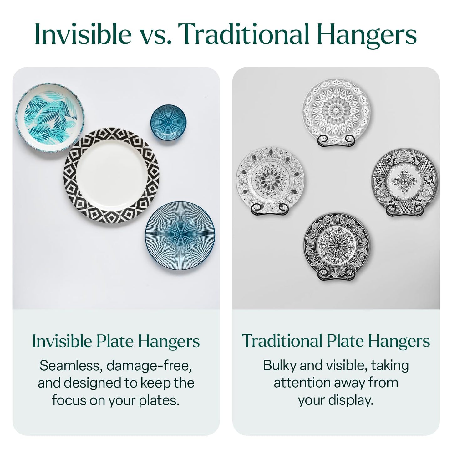 Wall Plate Hangers - Strong Invisible - Yellow, 30mm / 1.1''