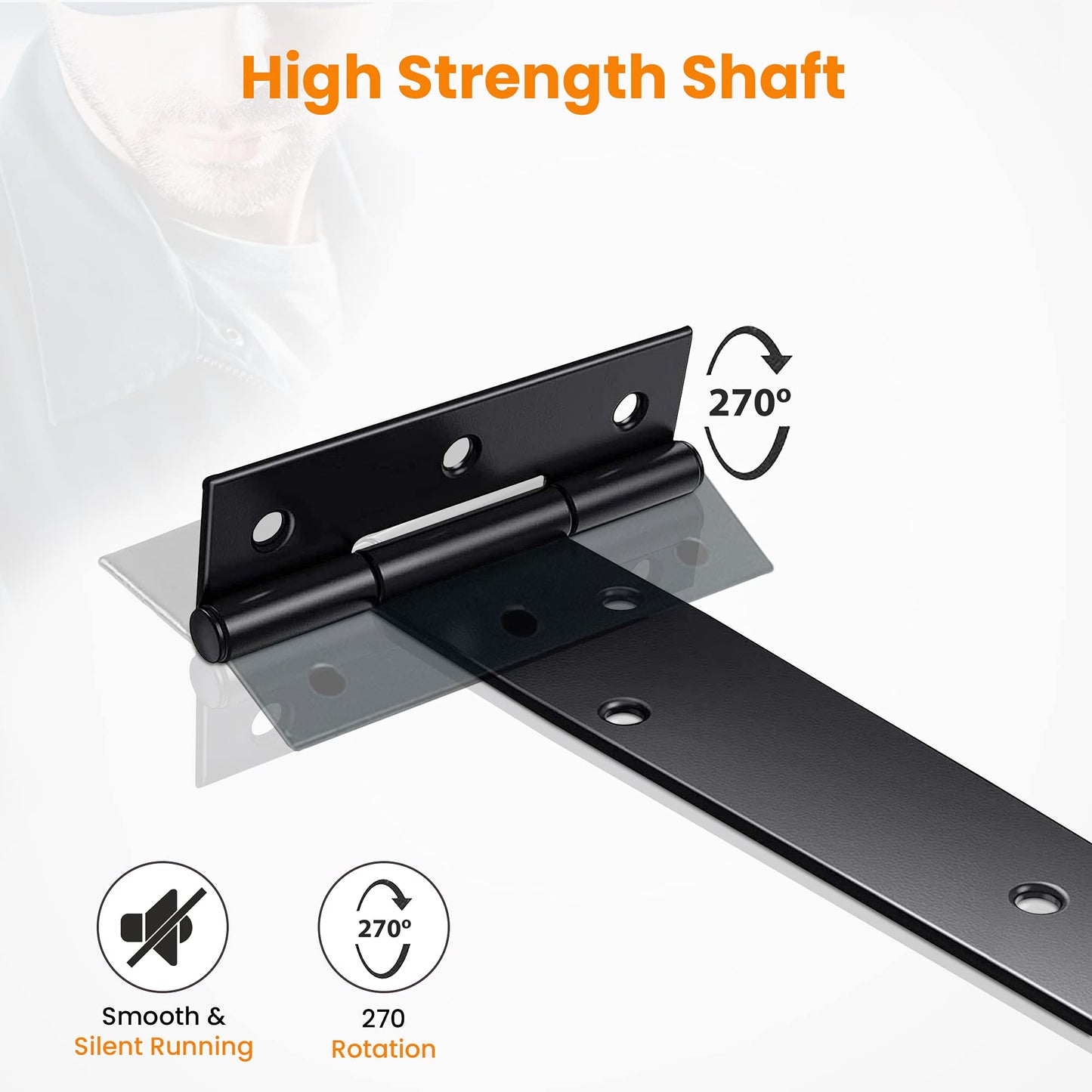 Garden Gate Hinges for Wooden Shed - 6 Inch 2Pcs