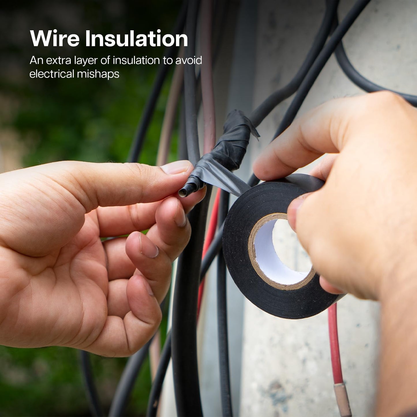 Black Electrical Tape Waterproof Heat Resistant Tape 20m x 19mm - Strong Heavy Duty, Sticky, PVC Electric Insulation Tape for Wires, and Cables (Pack of 1)