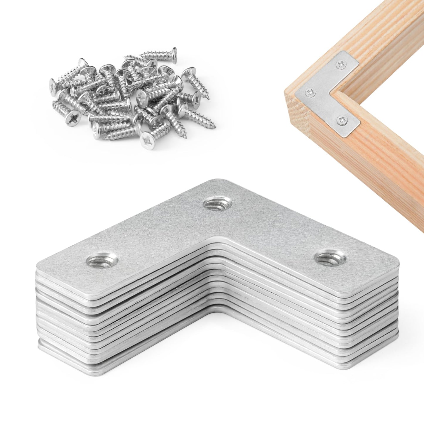 Angle Brackets for Wood 12 Pcs | 37mm x 37mm x 13mm