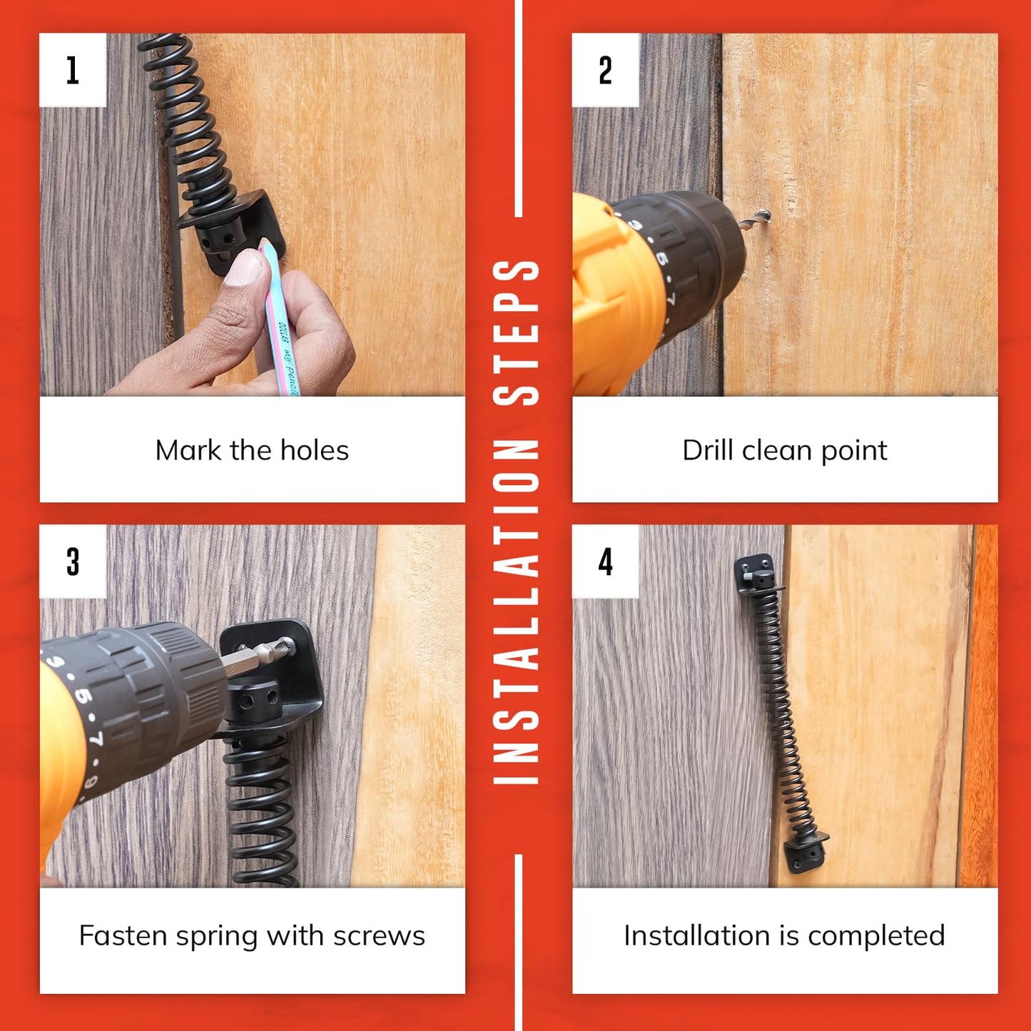 Gate Spring Closure for Wooden Gate | 8” Adjustable