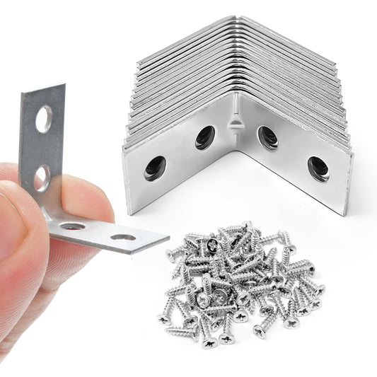 Galvanised Steel Angle Brackets for Wood 16 Pcs | 25mm x 25mm x 13mm