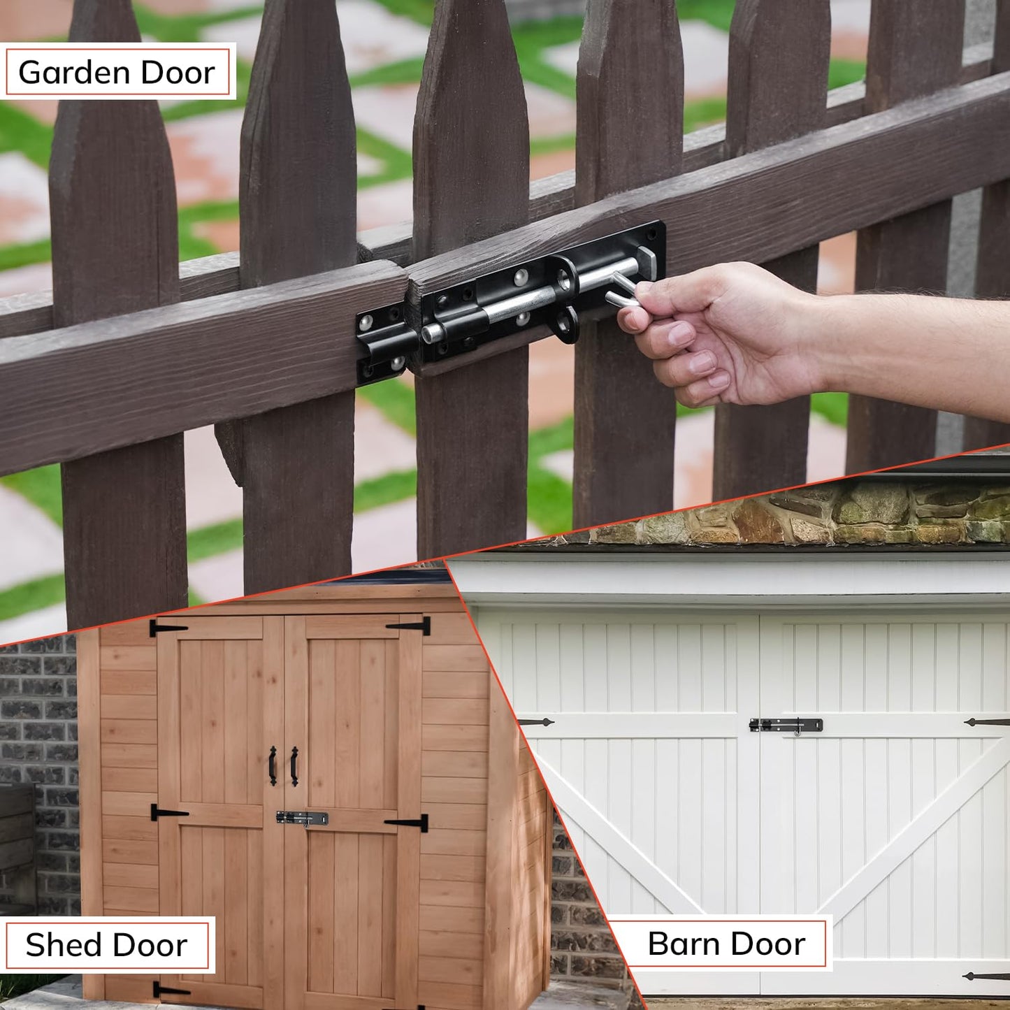 Brenton Bolt Door Lock | 4" (102mm) Black