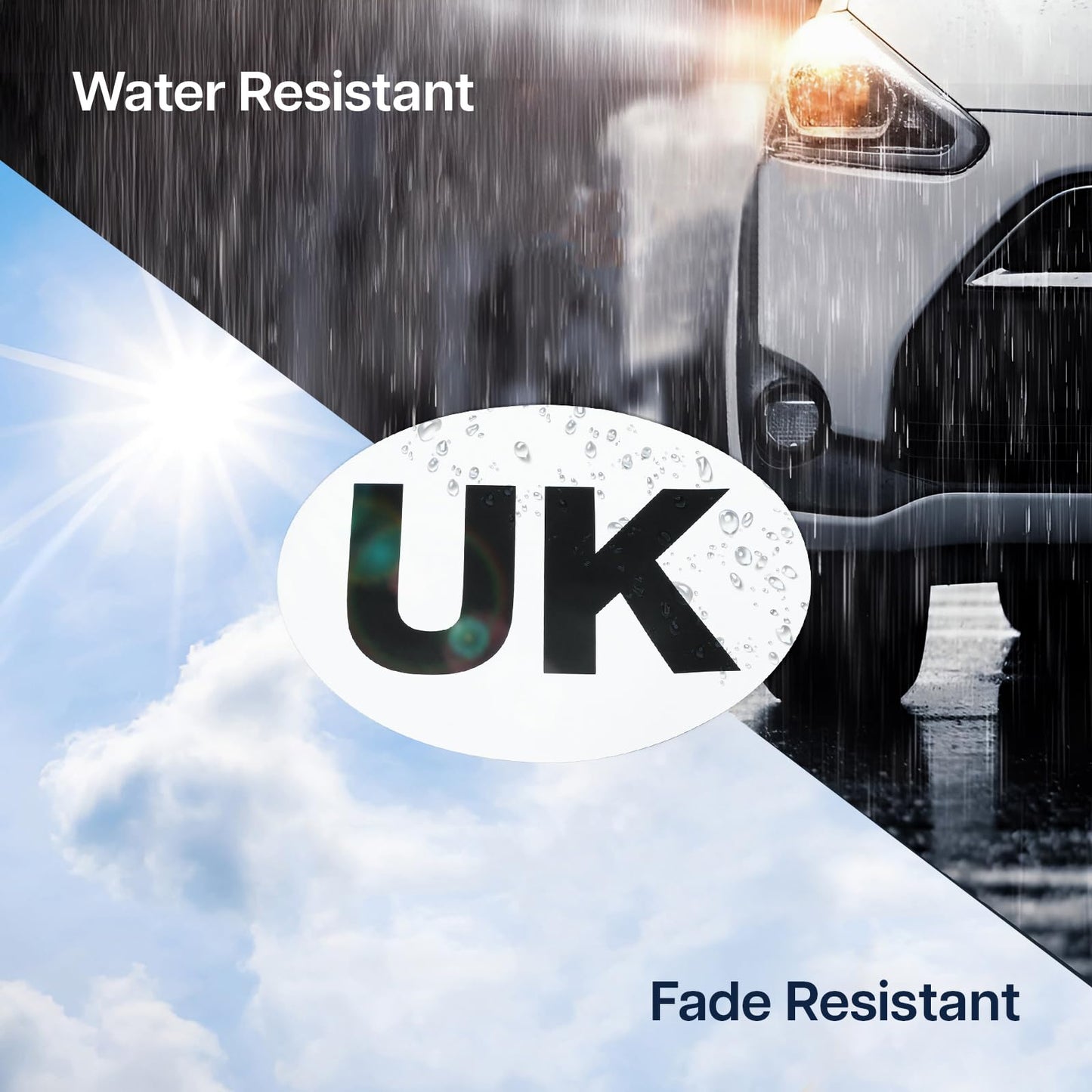 Magnetic UK Car Stickers for Europe | 178mm x 133mm