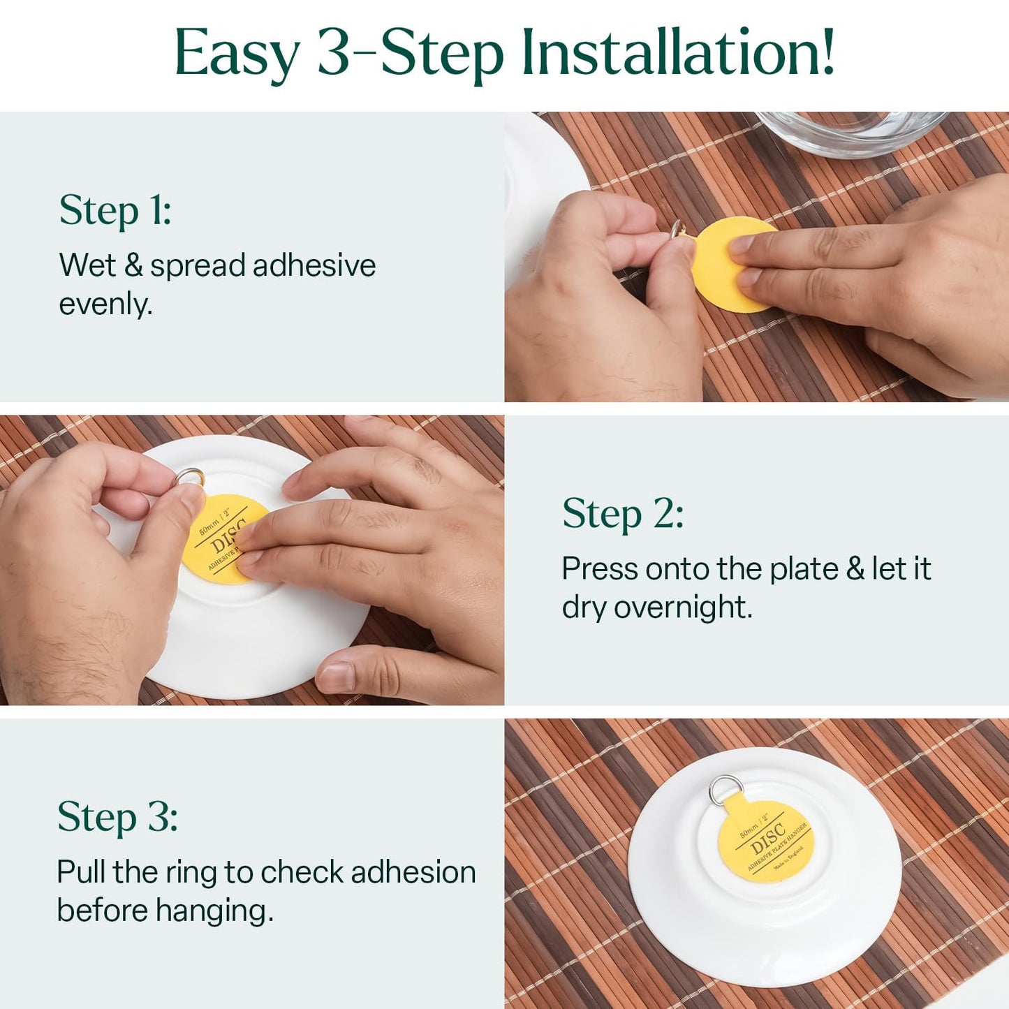 Disc Plate Hangers for Walls - (50mm / 2'' (Pack of 5)