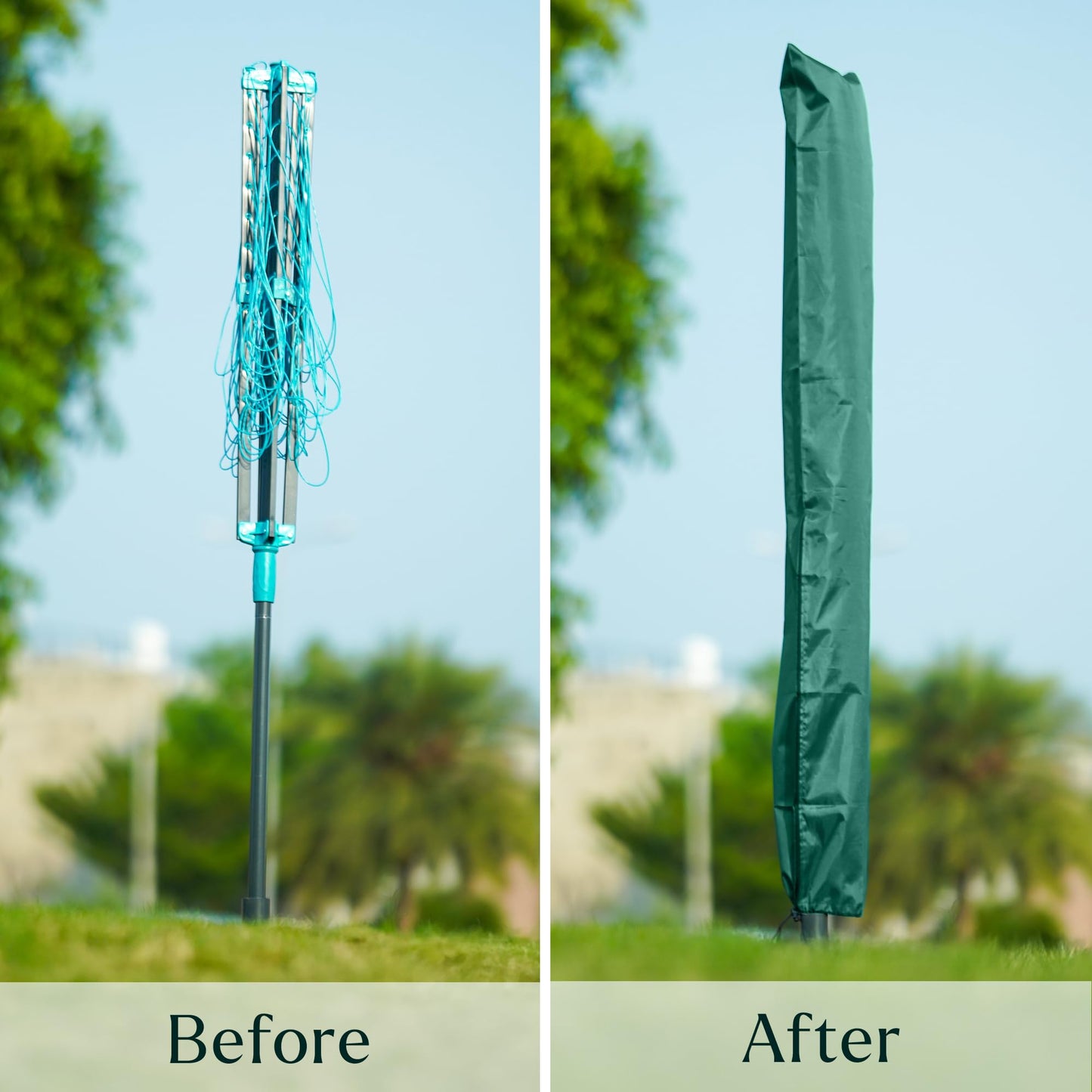 Rotary Washing Line Waterproof Cover with Draw String & Zip 165 cm Long