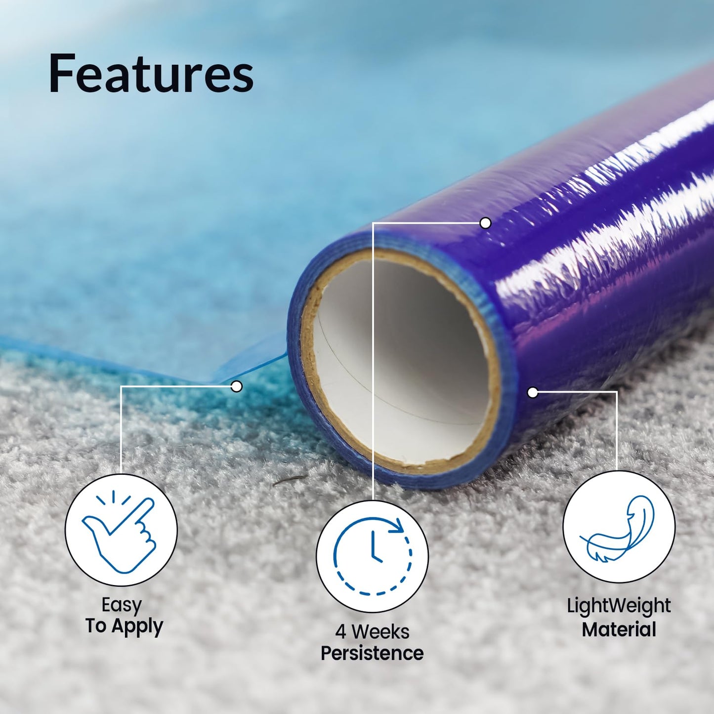 Heavy Duty Carpet Protector Film - 60 Micron Thickness