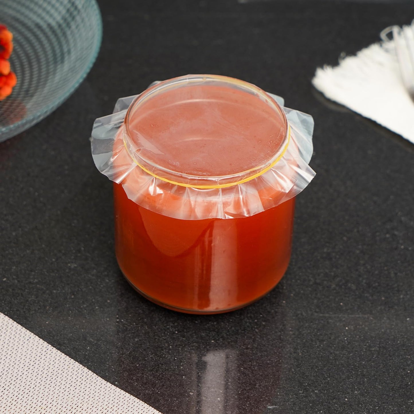 24 x 1lb Jam Pot Covers Labels with Elastic Rubber